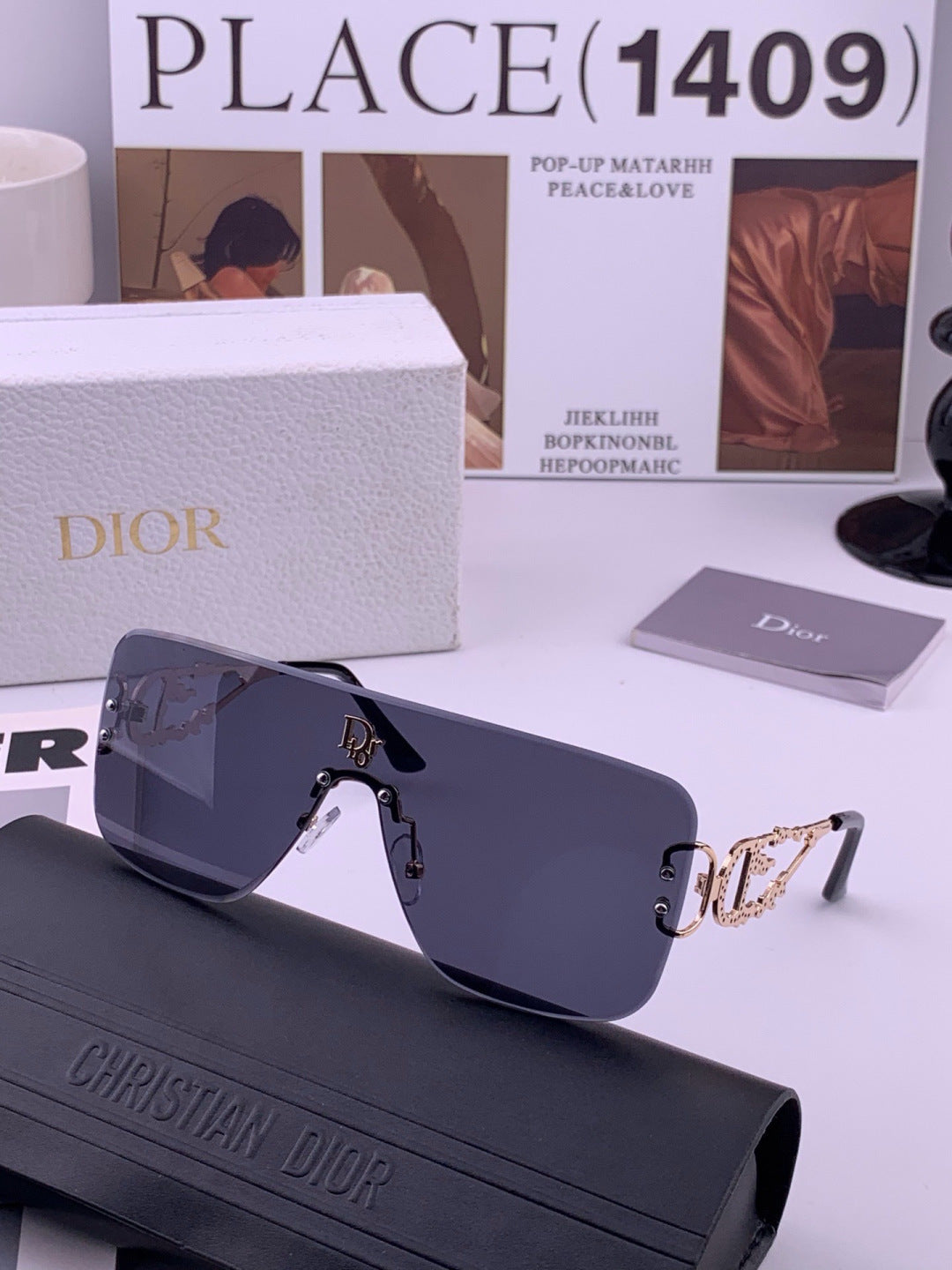 Dior CD11753 Fashion Blue Lens Sunglasses for Women - detail image 4