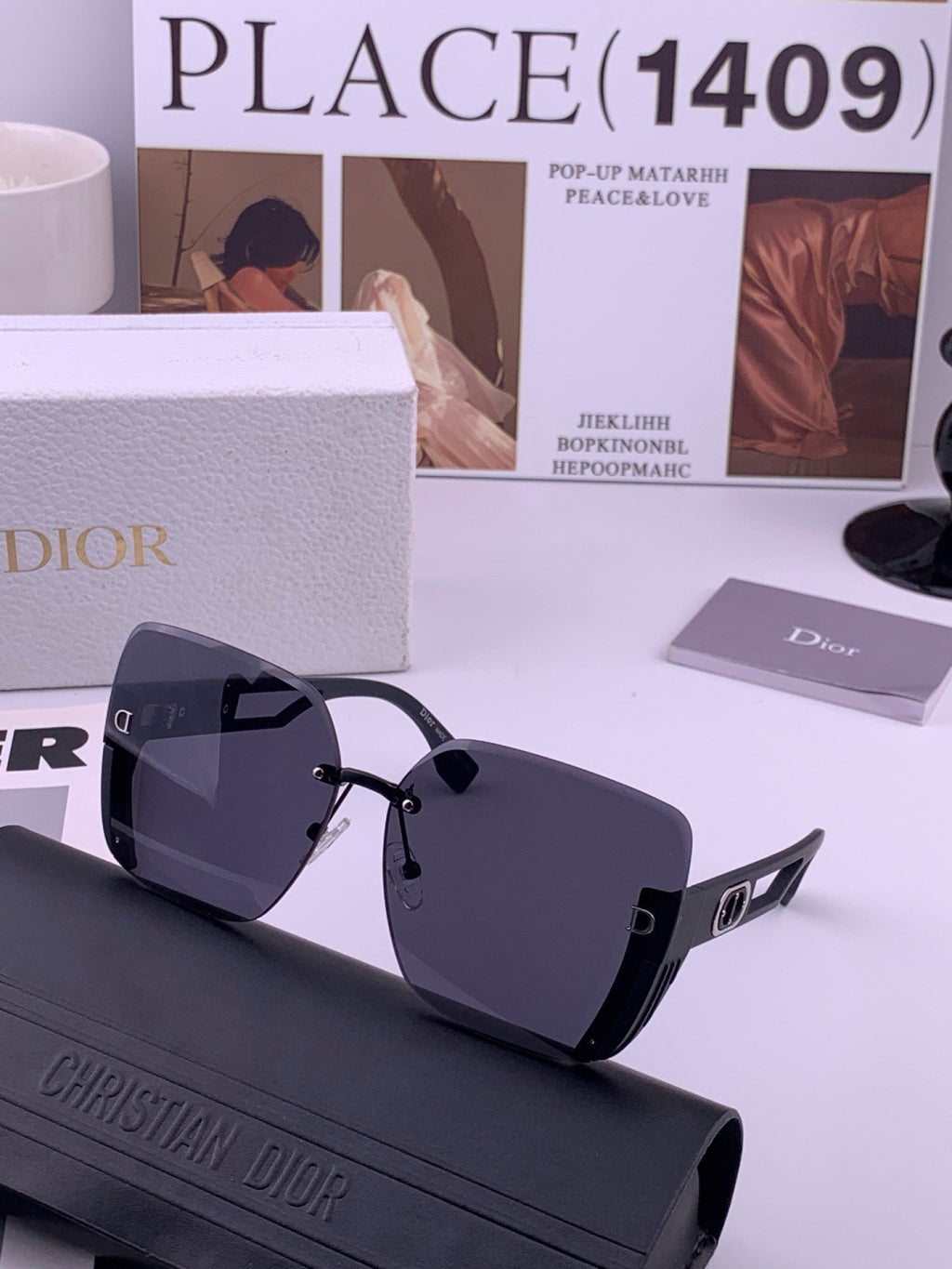 Dior CD6970 Square Gold Lens Sunglasses for Women - detail image 5