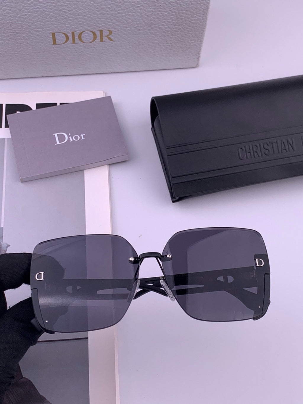 Dior CD6970 Square Gold Lens Sunglasses for Women - detail image 2