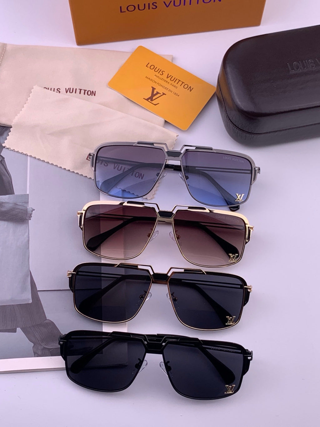 Louis Vuitton L91757 Aviator Black Lens Sunglasses for Men & Women - detail image 8