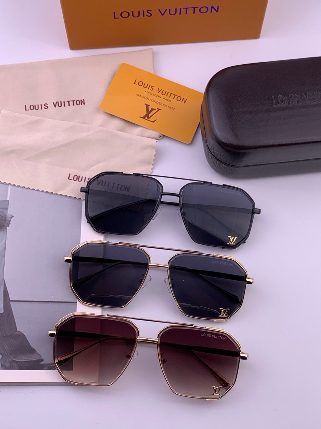 Louis Vuitton L31758 Aviator Black Lens Sunglasses for Men & Women - detail image 8