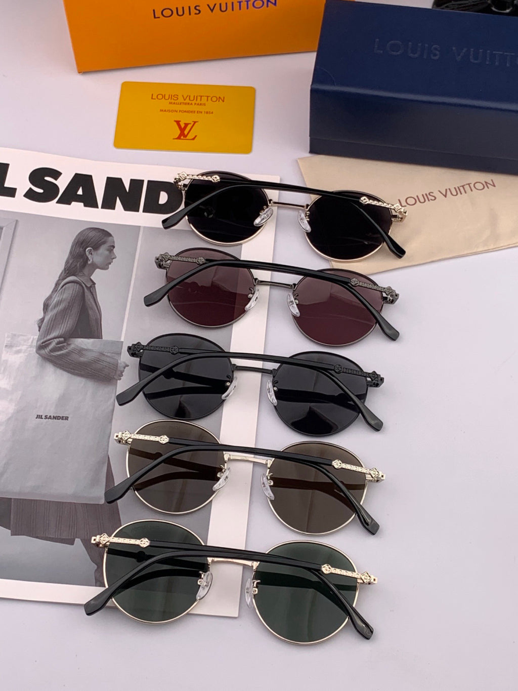 Louis Vuitton L3340 Polarized Aviator Orange Lens Sunglasses for Men & Women - detail image 7
