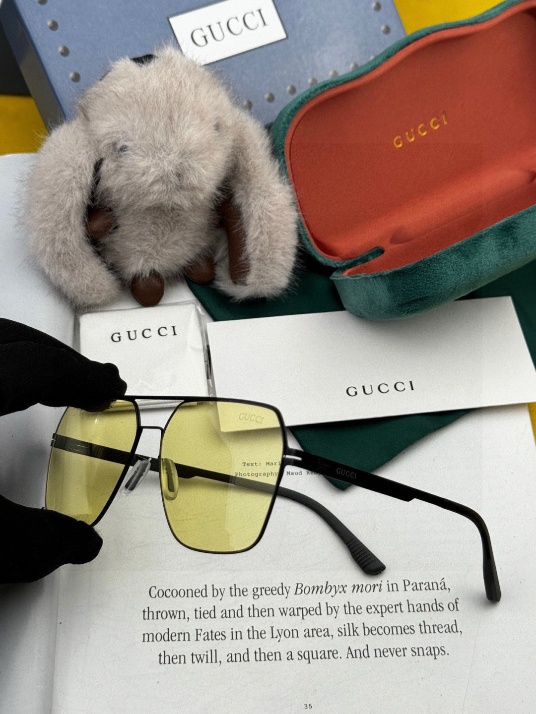 Gucci G711 Polarized Fashion Gold Lens Sunglasses for Men & Women - 486458 - detail image 5