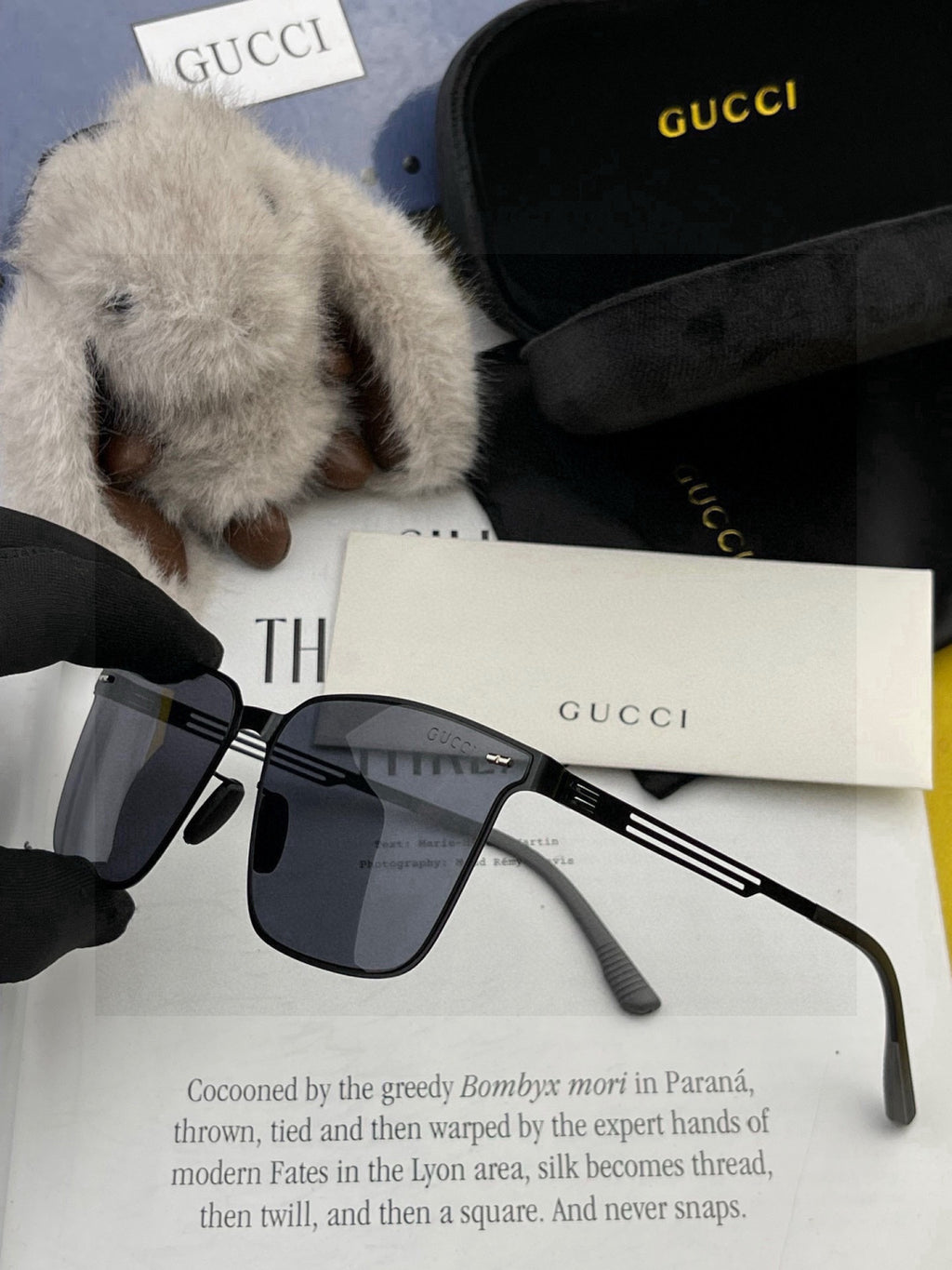 Gucci G176 Polarized Aviator Red Lens Sunglasses for Men - detail image 3