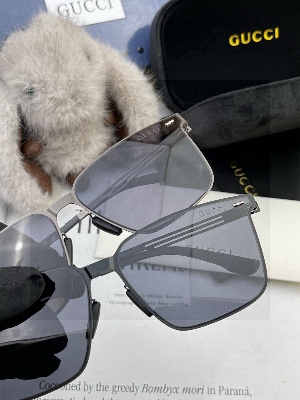 Gucci G176 Polarized Aviator Red Lens Sunglasses for Men - detail image 5