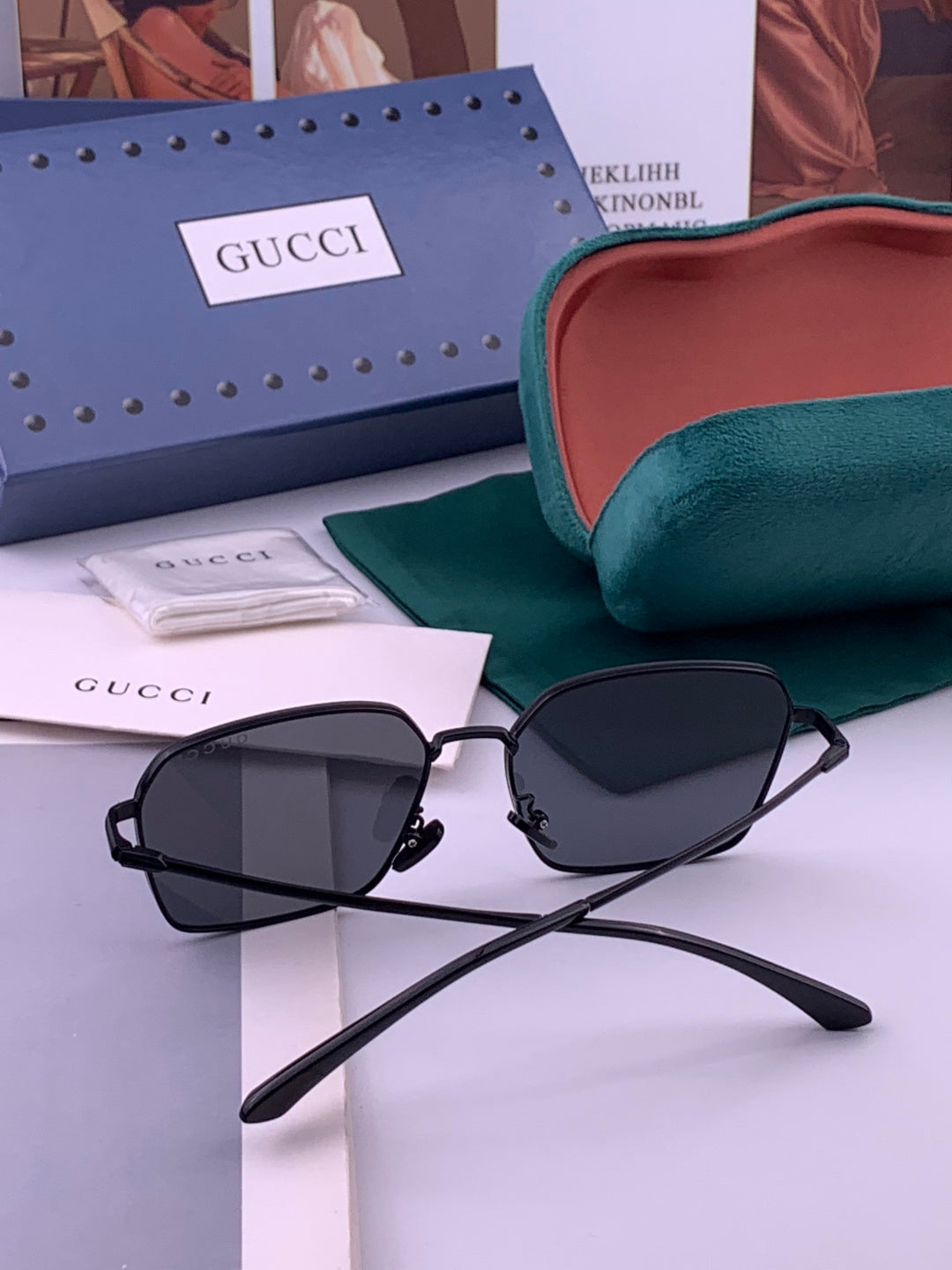 Gucci G6881 Polarized Aviator Brown Lens Sunglasses for Men - detail image 5