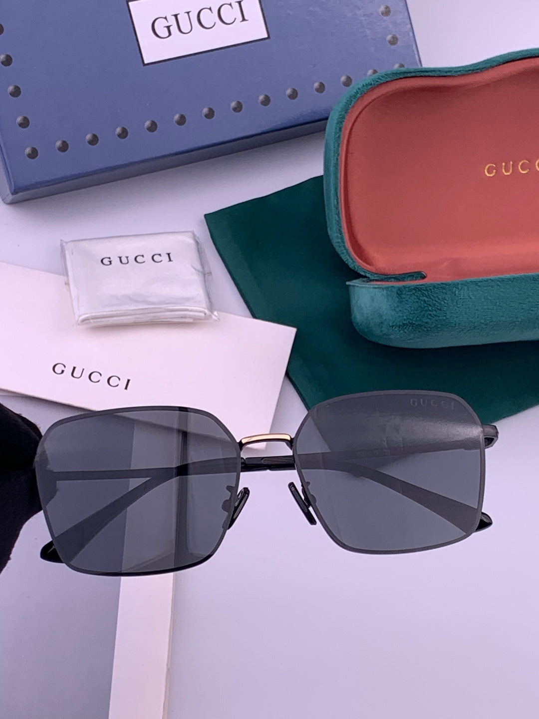Gucci G6881 Polarized Aviator Gold Lens Sunglasses for Men