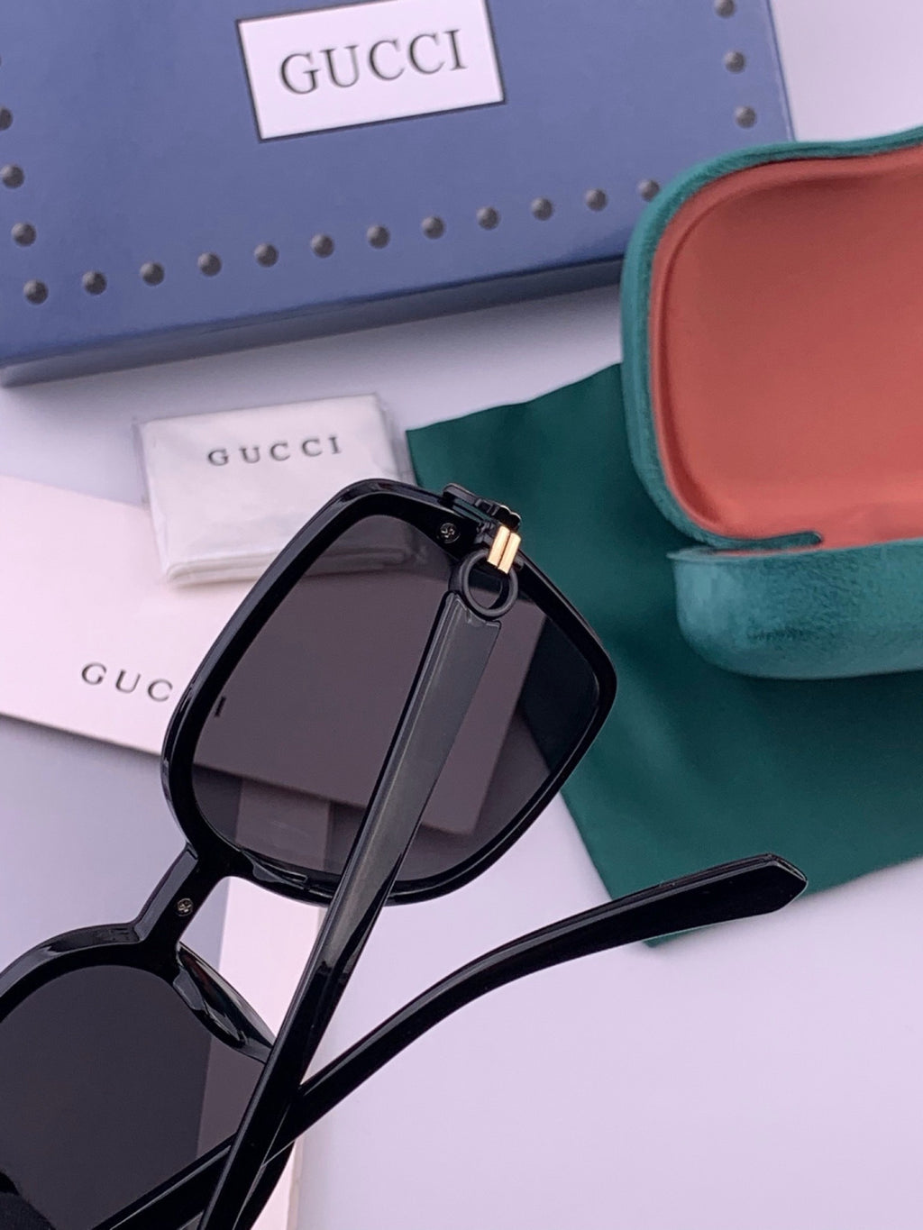 Gucci G9223 Polarized Square Black Lens Sunglasses for Men & Women - detail image 3