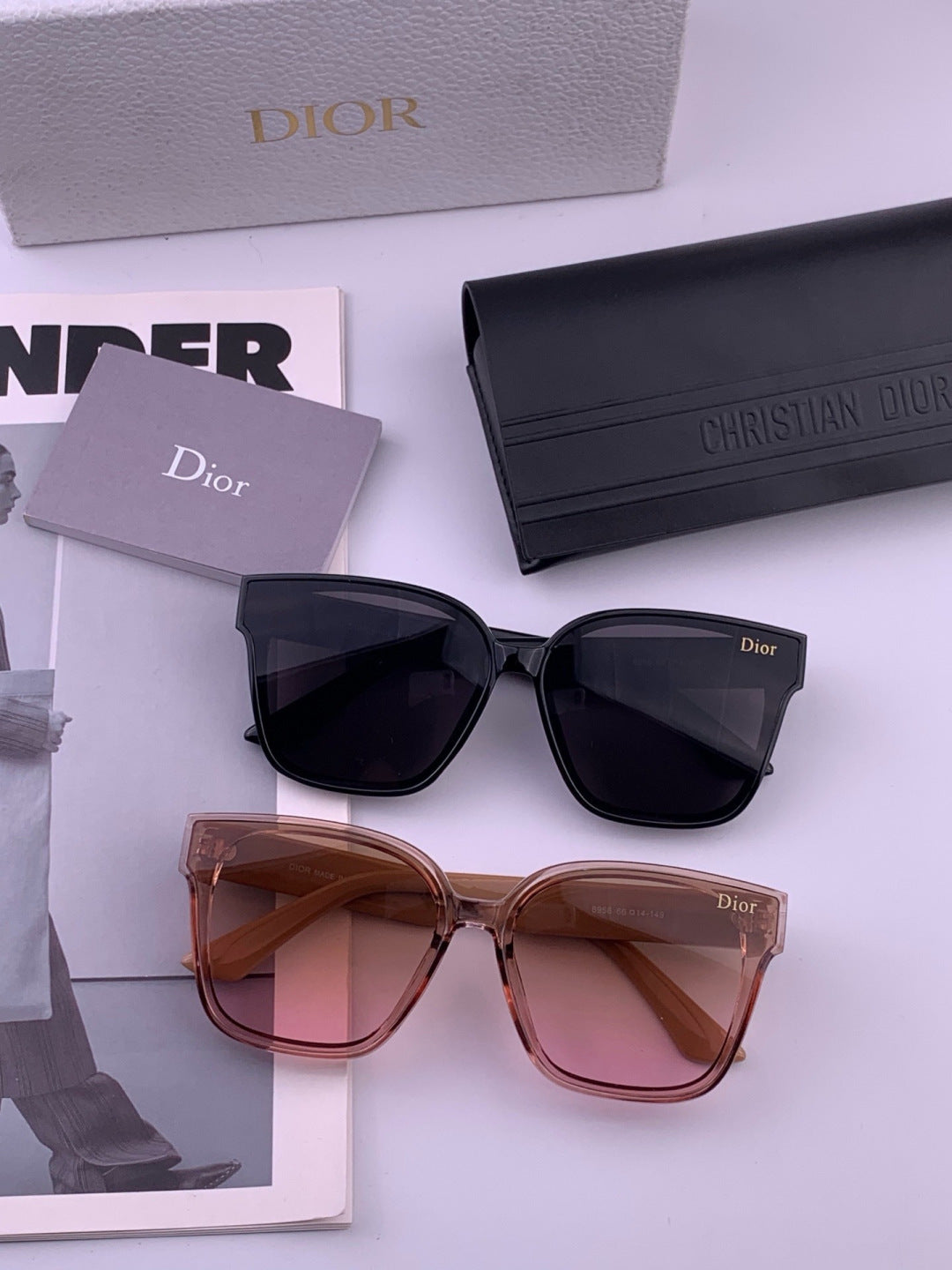 Dior D6895 Square Pink Lens Sunglasses for Men & Women - detail image 6