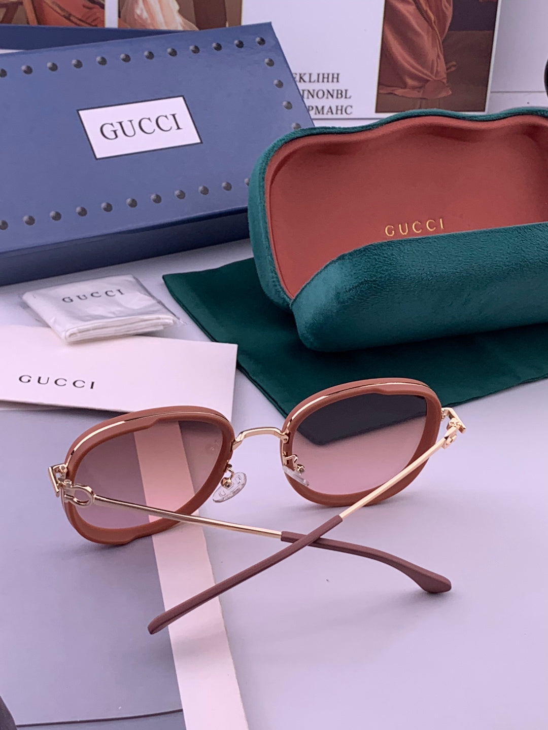 Gucci G9680 Polarized Fashion Gold Lens Sunglasses for Men & Women - detail image 5