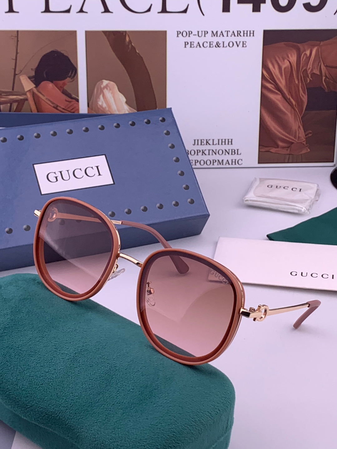 Gucci G9680 Polarized Fashion Gold Lens Sunglasses for Men & Women - detail image 2