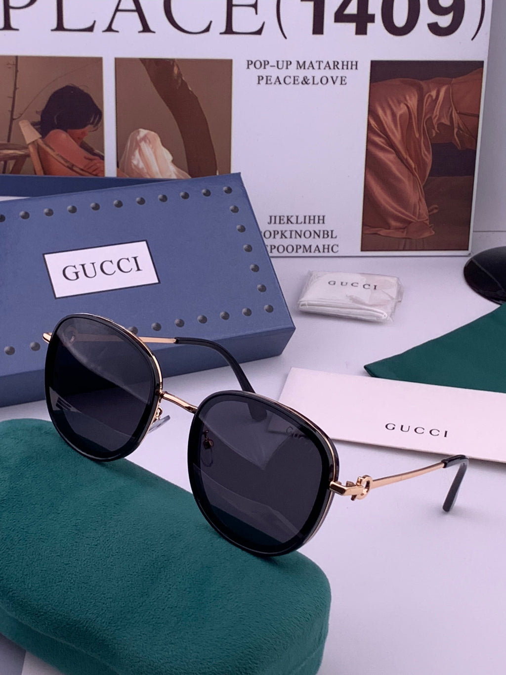 Gucci G9680 Polarized Fashion Black Lens Sunglasses for Men & Women - detail image 2