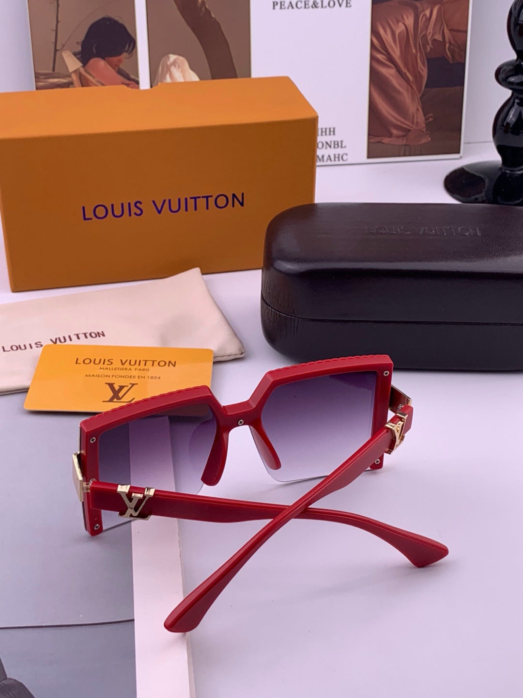 Louis Vuitton L6149 Square Black Lens Sunglasses for Men & Women - detail image 5