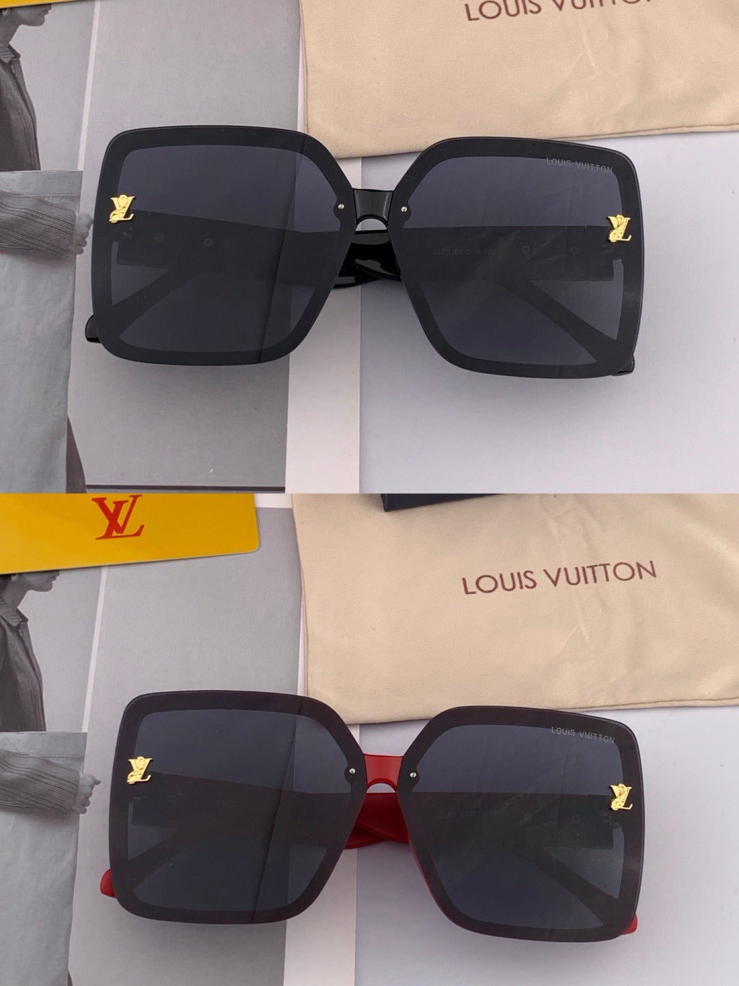 Louis Vuitton L3230 Square Brown Lens Sunglasses for Men & Women - detail image 7
