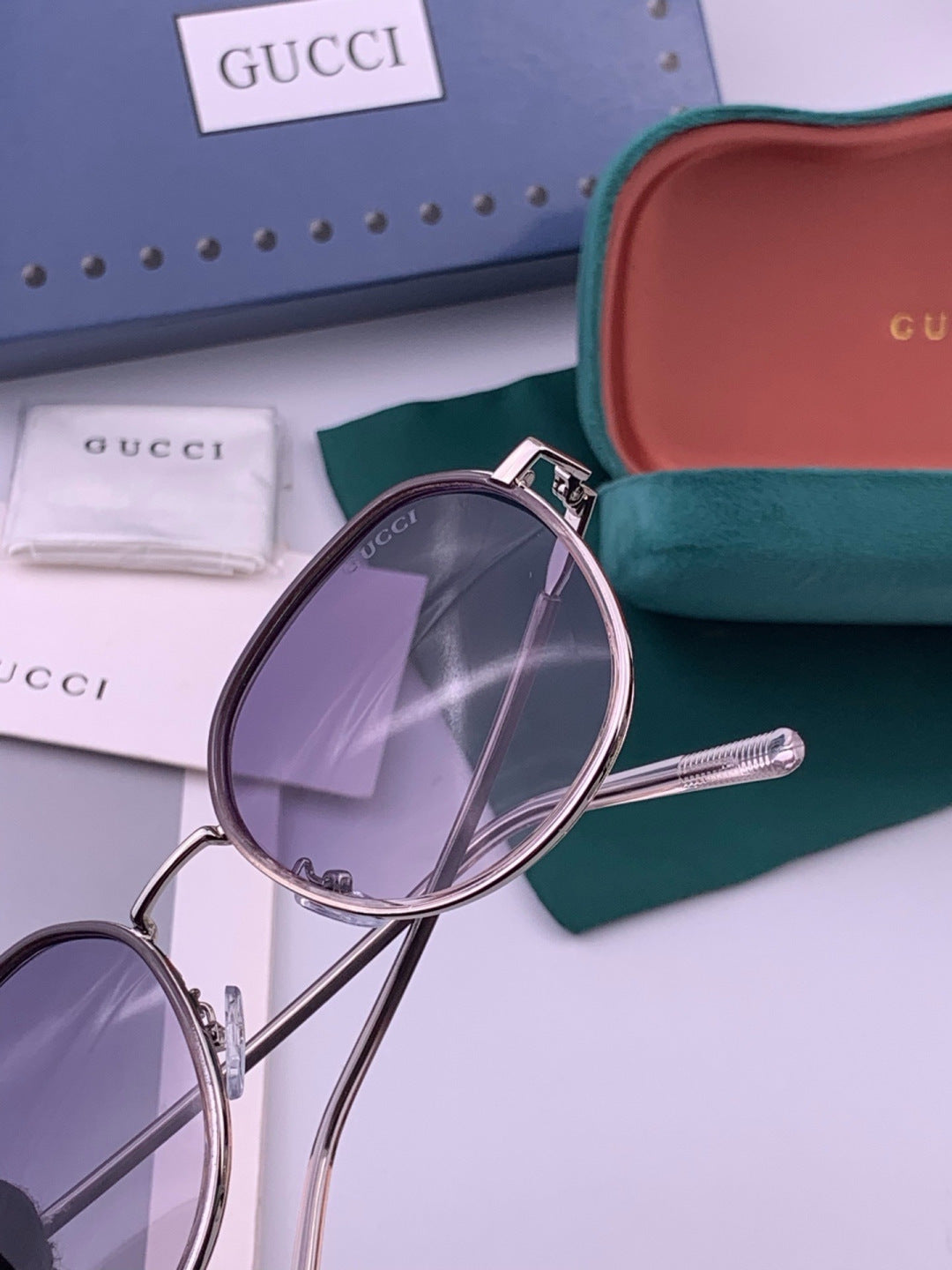 Gucci G3825 Polarized Square Brown Lens Sunglasses for Women - detail image 4