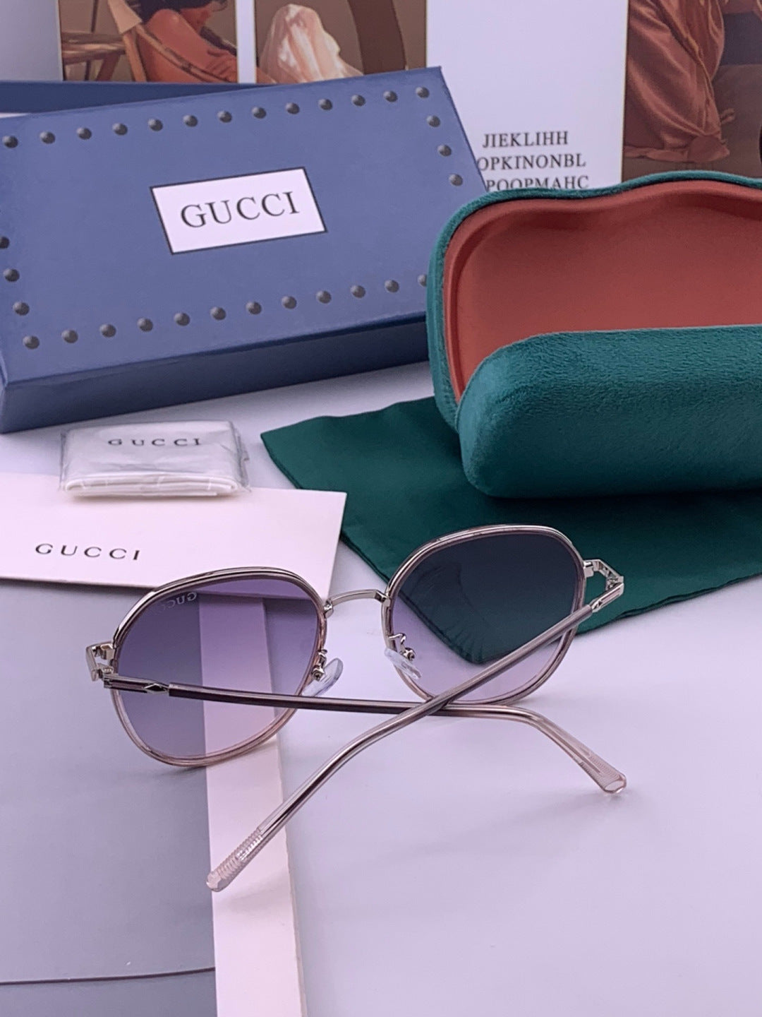 Gucci G3825 Polarized Square Brown Lens Sunglasses for Women - detail image 5