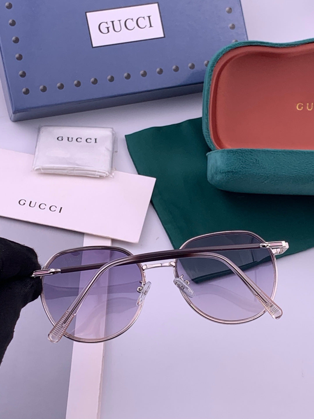 Gucci G3825 Polarized Square Brown Lens Sunglasses for Women - detail image 6