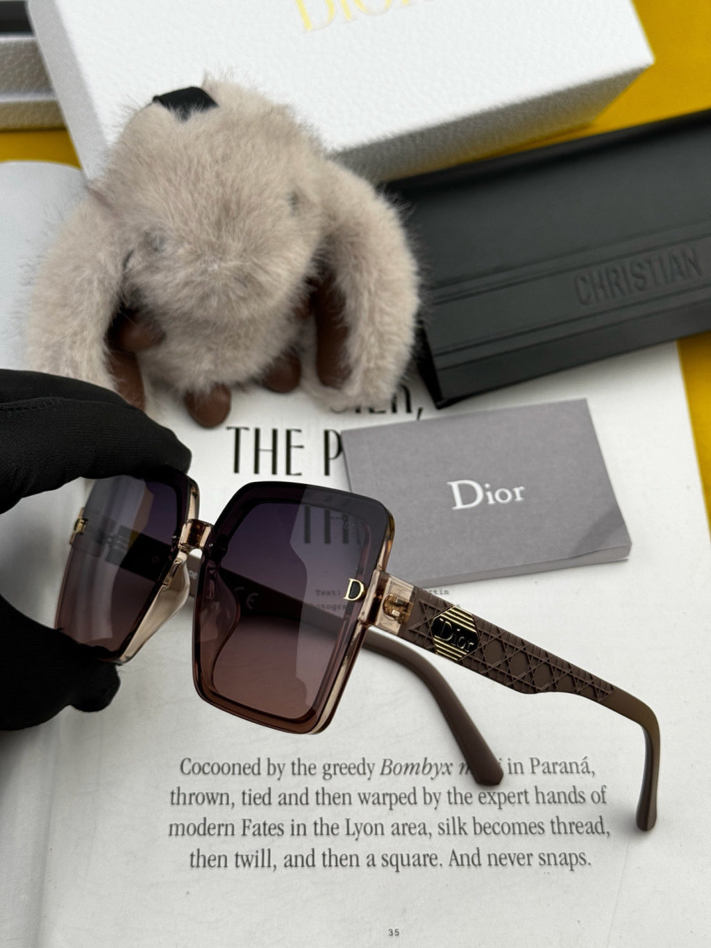 Dior CD6251 Polarized Square Black Lens Sunglasses for Women - detail image 6