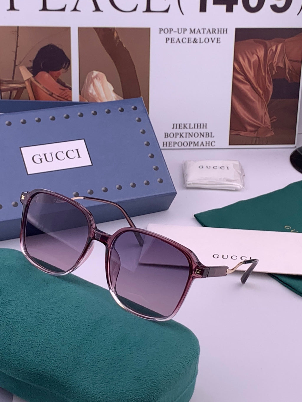 Gucci G7231 Metal Fashion Red Lens Sunglasses for Men & Women - 486364 - detail image 2