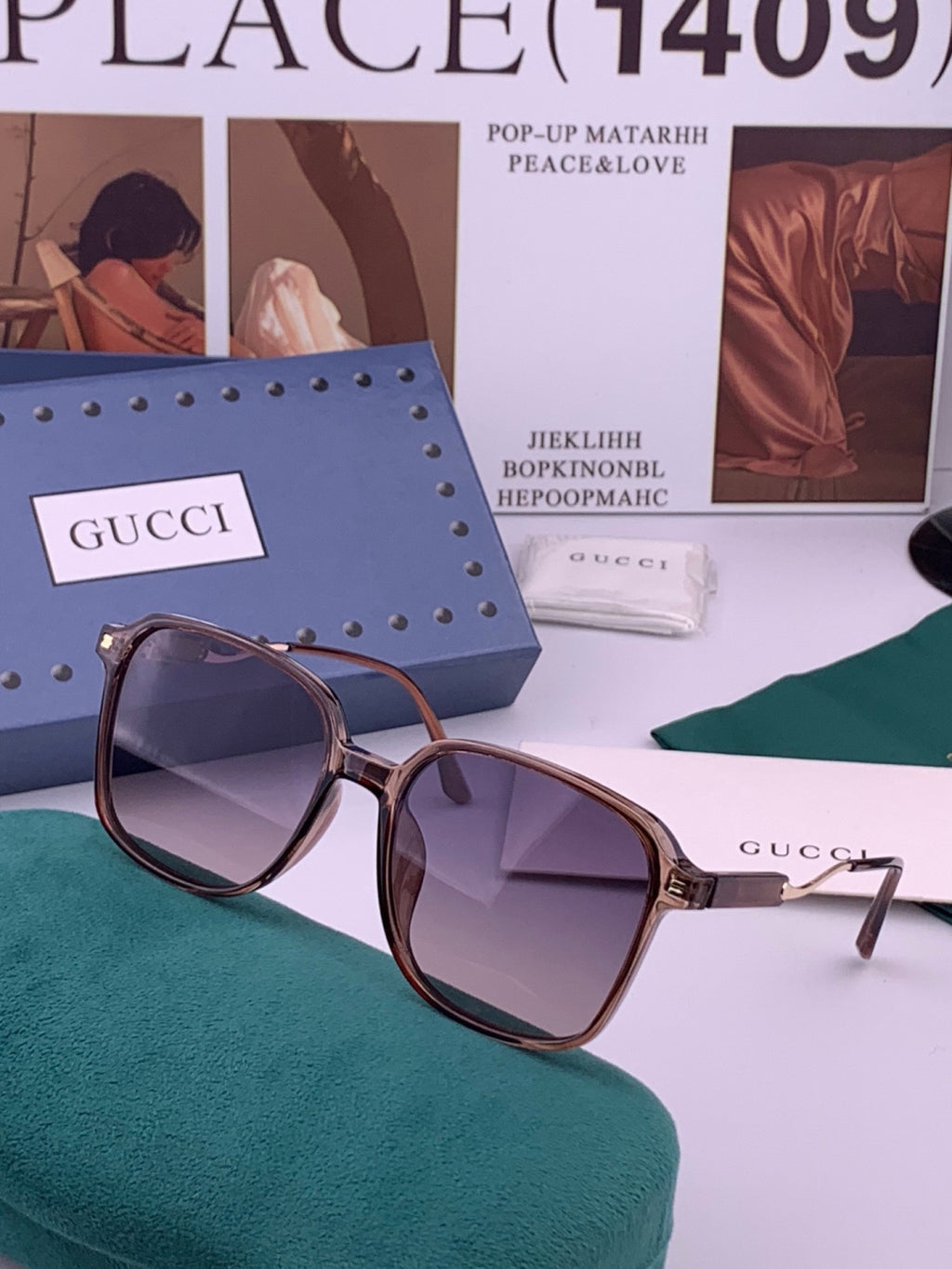 Gucci G7231 Metal Fashion Red Lens Sunglasses for Men & Women - detail image 2