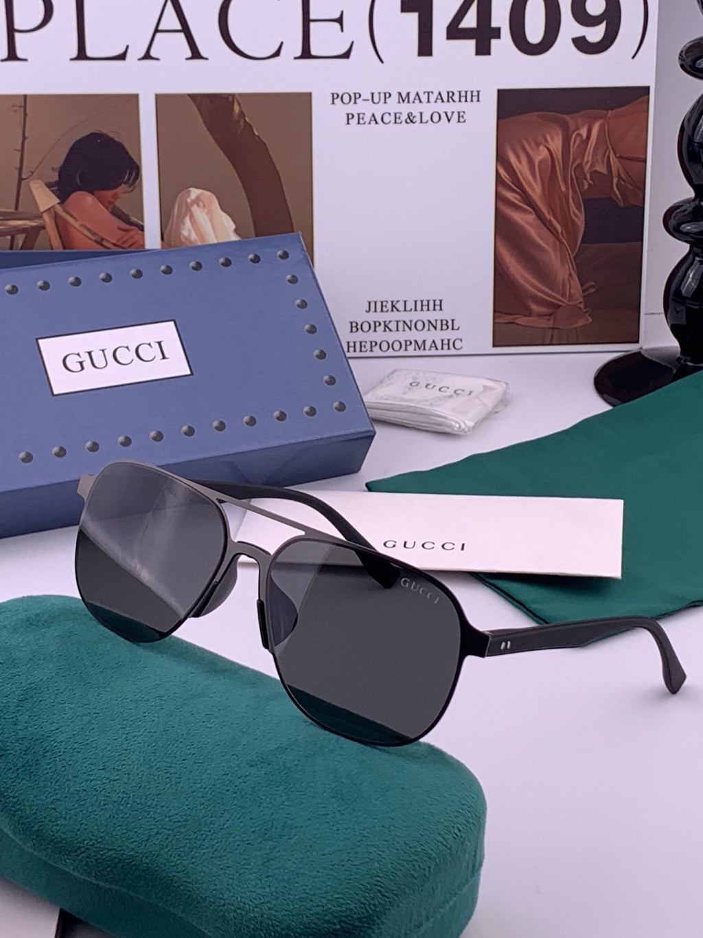 Gucci G2807 Polarized Aviator Black Lens Sunglasses for Men - 486369 - detail image 2
