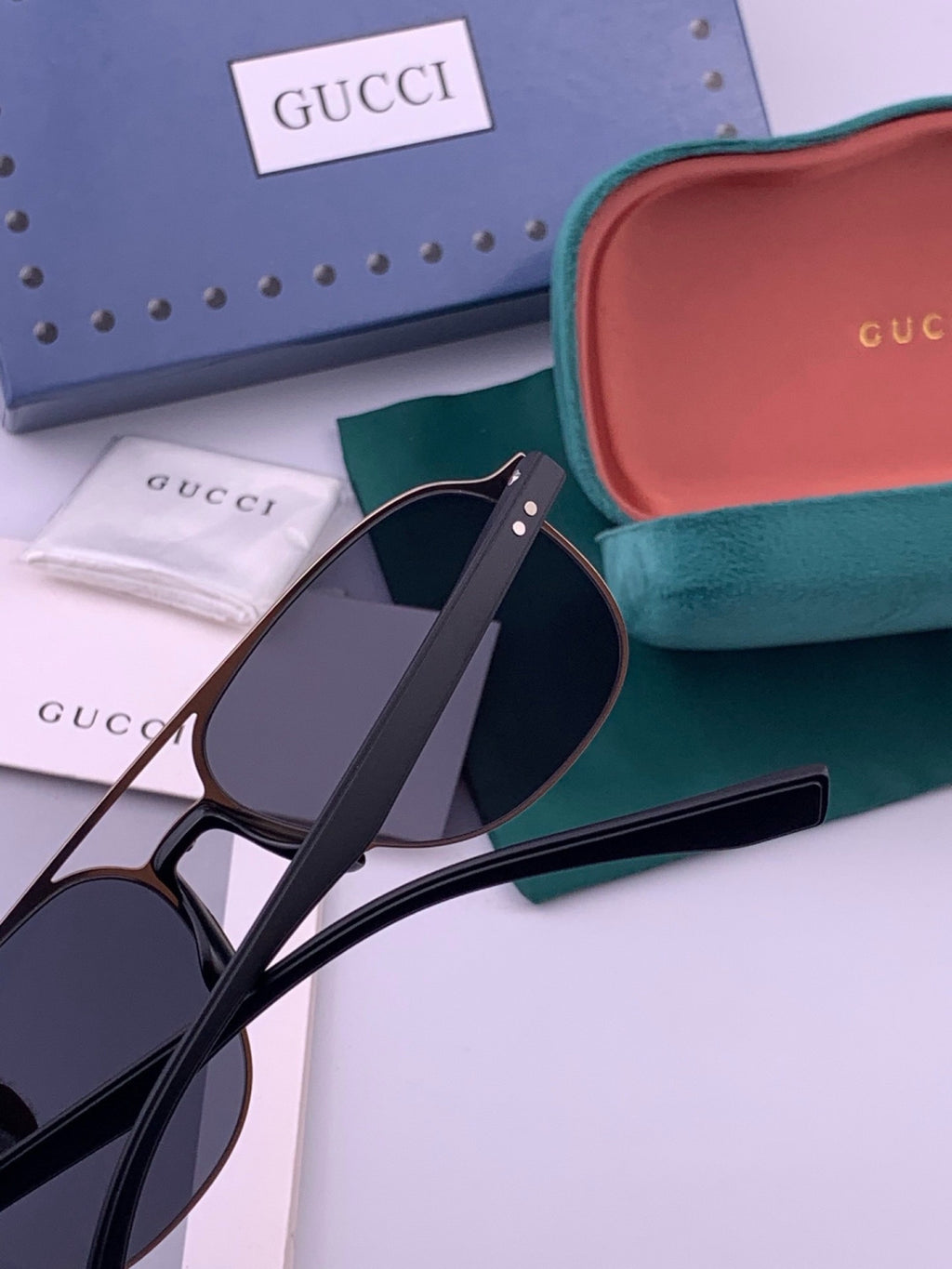Gucci G2807 Polarized Aviator Black Lens Sunglasses for Men - 486370 - detail image 4