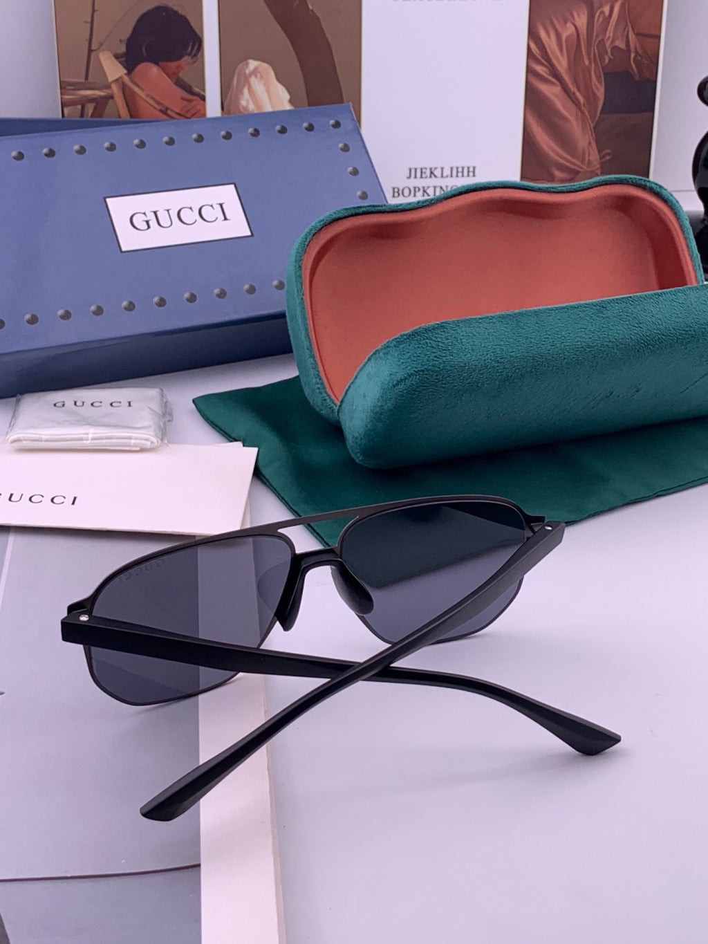Gucci G2807 Polarized Aviator Brown Lens Sunglasses for Men - detail image 7