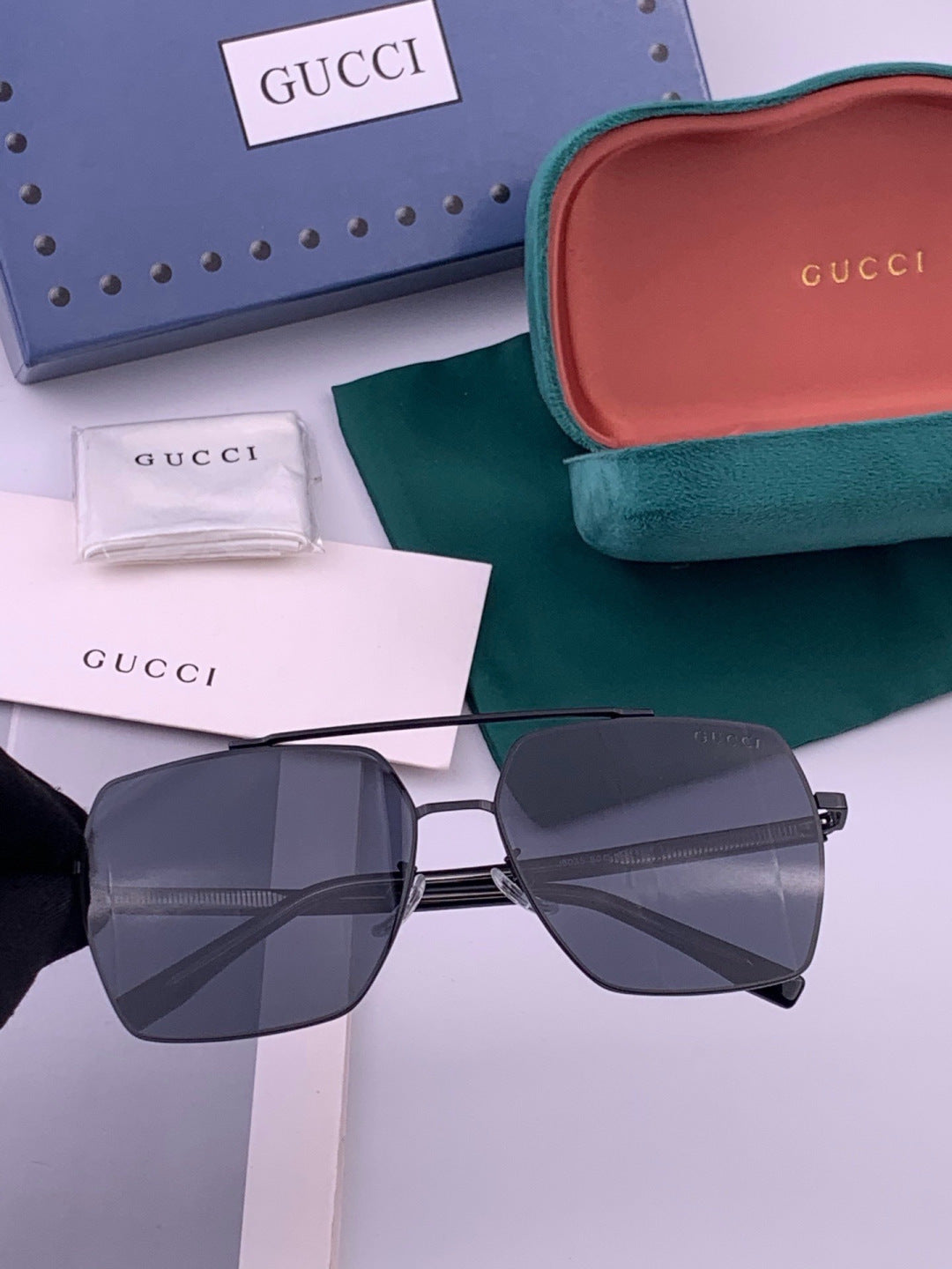 Gucci G5803 Polarized Aviator Black Lens Sunglasses for Men - 486375