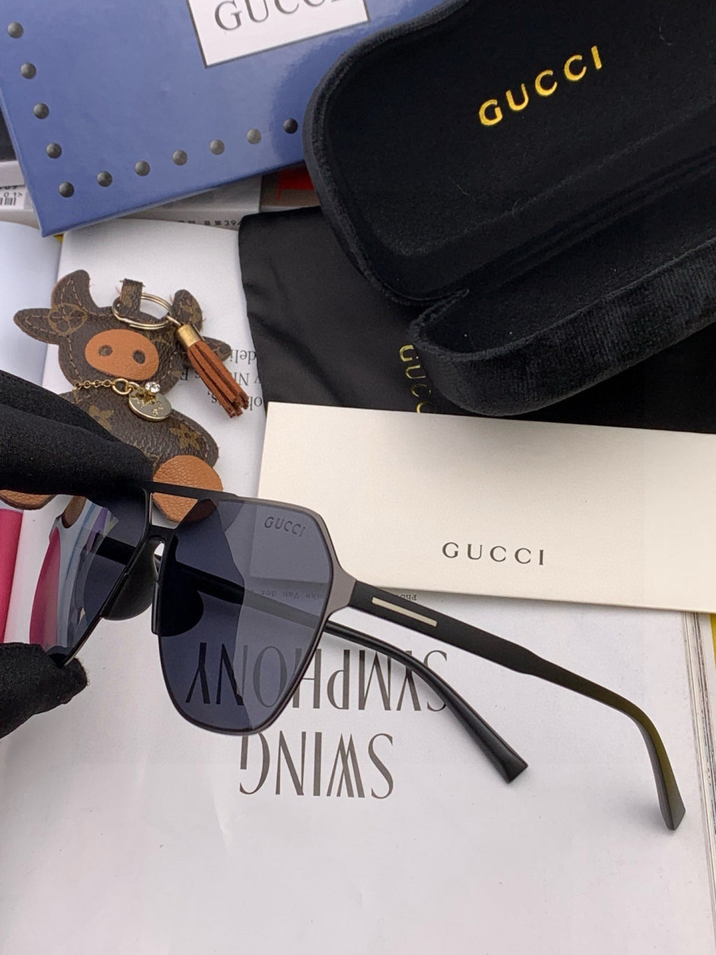 Gucci G3807 Polarized Aviator Brown Lens Sunglasses for Men - detail image 4
