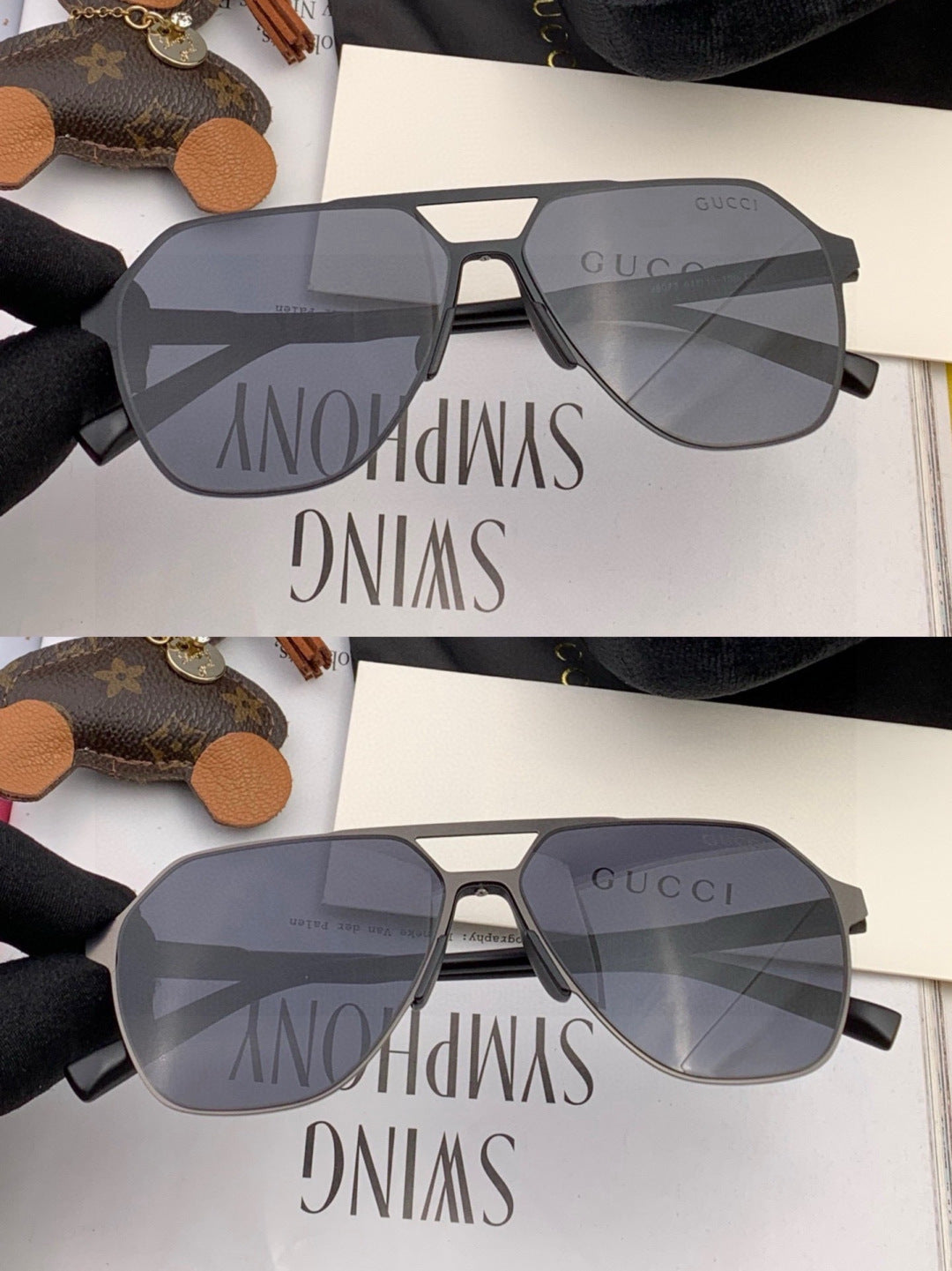 Gucci G3807 Polarized Aviator Brown Lens Sunglasses for Men - detail image 7