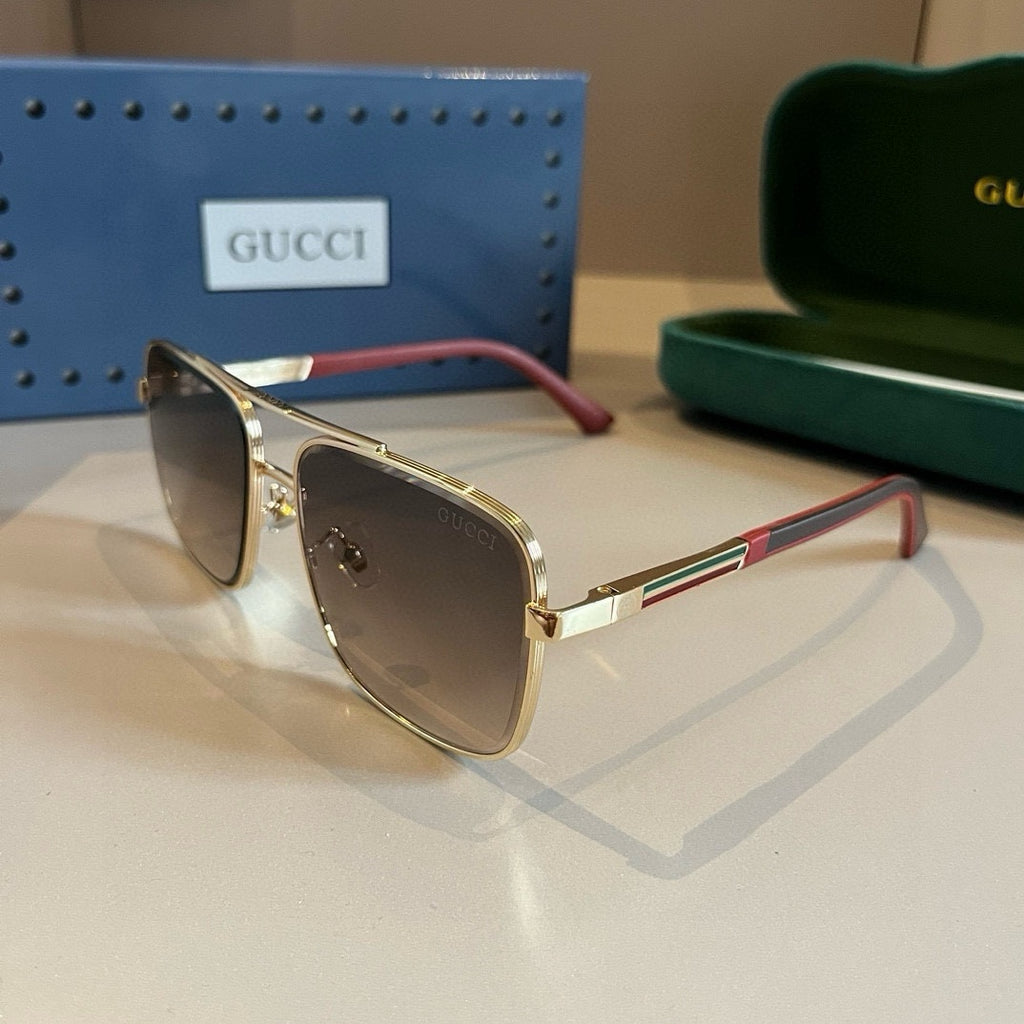 Gucci Metal Aviator Gold Lens Sunglasses for Men & Women - 997681 - detail image 2