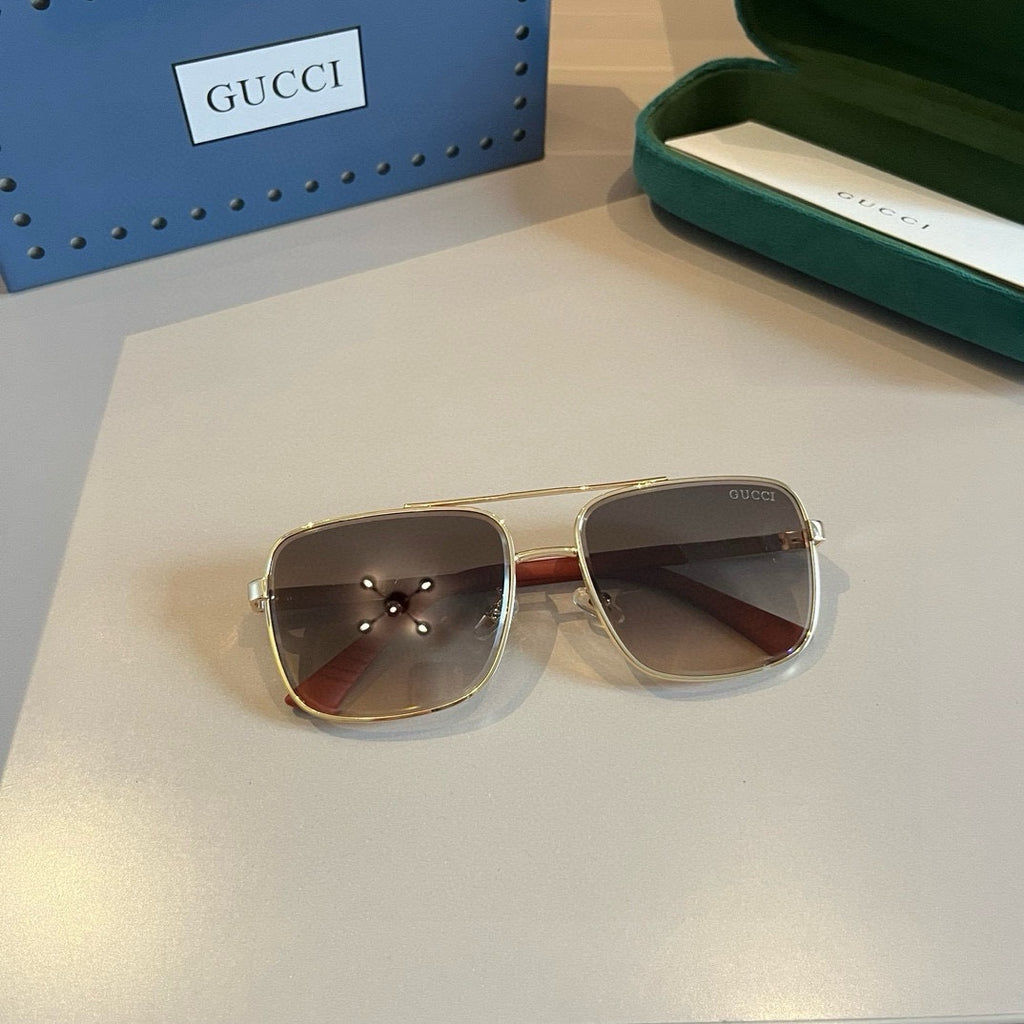 Gucci Metal Aviator Gold Lens Sunglasses for Men & Women - 997681 - detail image 4