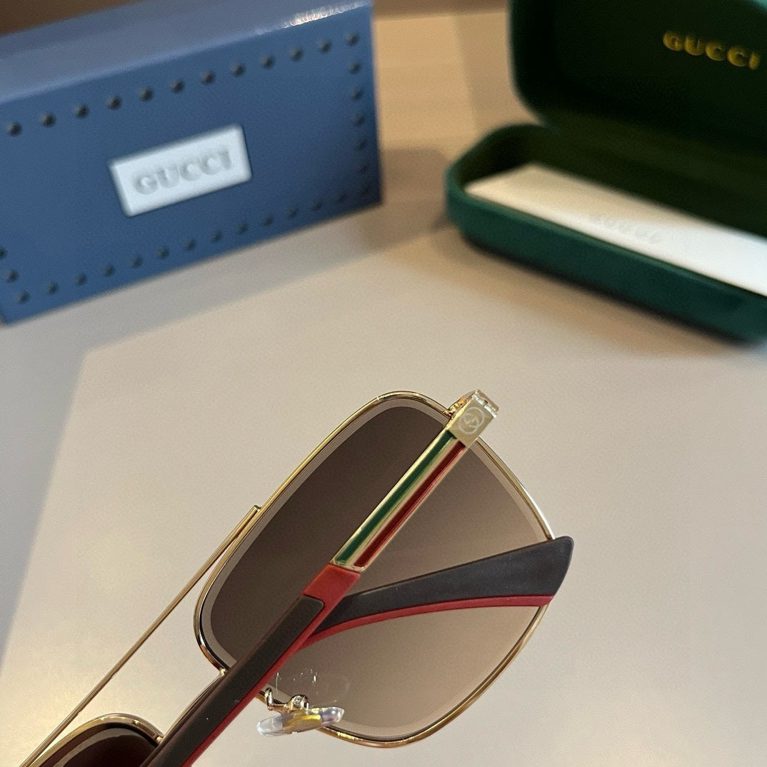 Gucci Metal Aviator Gold Lens Sunglasses for Men & Women - 997681 - detail image 7