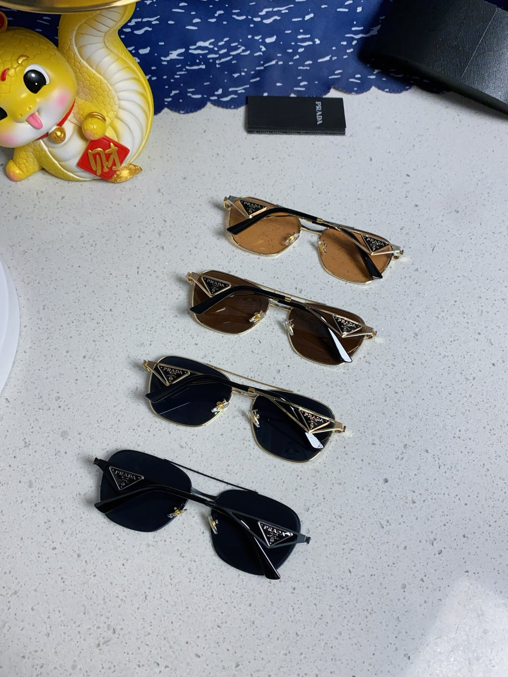Prada Metal Fashion Blue Lens Sunglasses for Men & Women - 382728 - detail image 10
