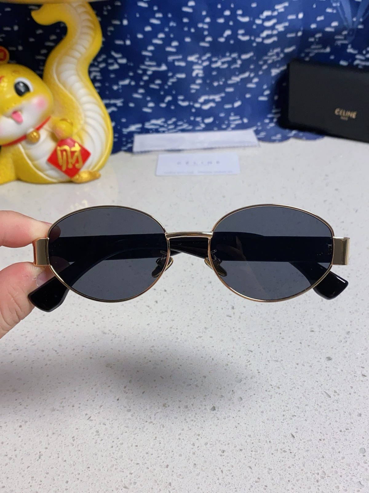 Celine Round Blue Lens Sunglasses for Men & Women - 398834 - detail image 4