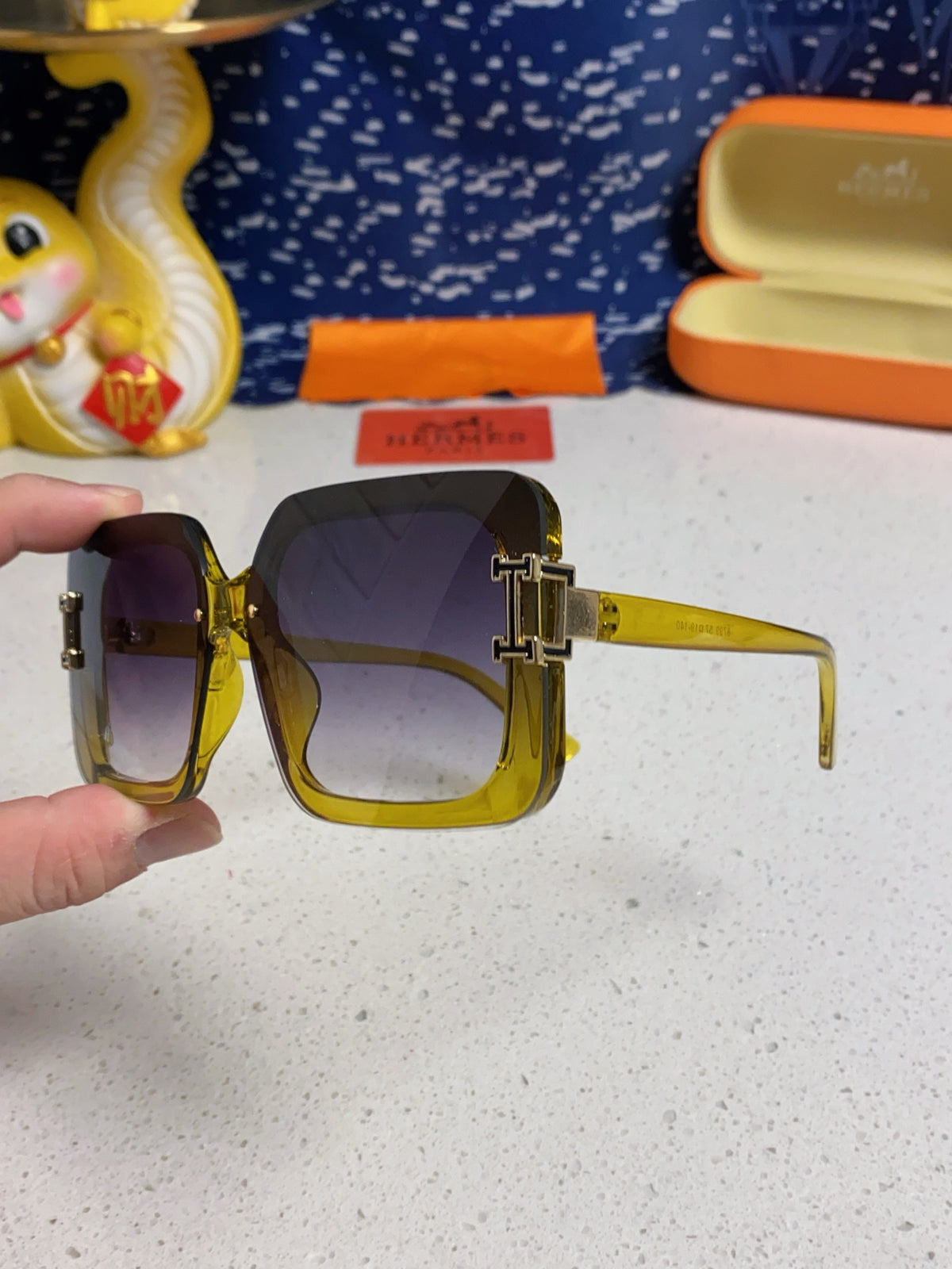 Hermès Square Brown Lens Sunglasses for Men & Women - 416506 - detail image 6