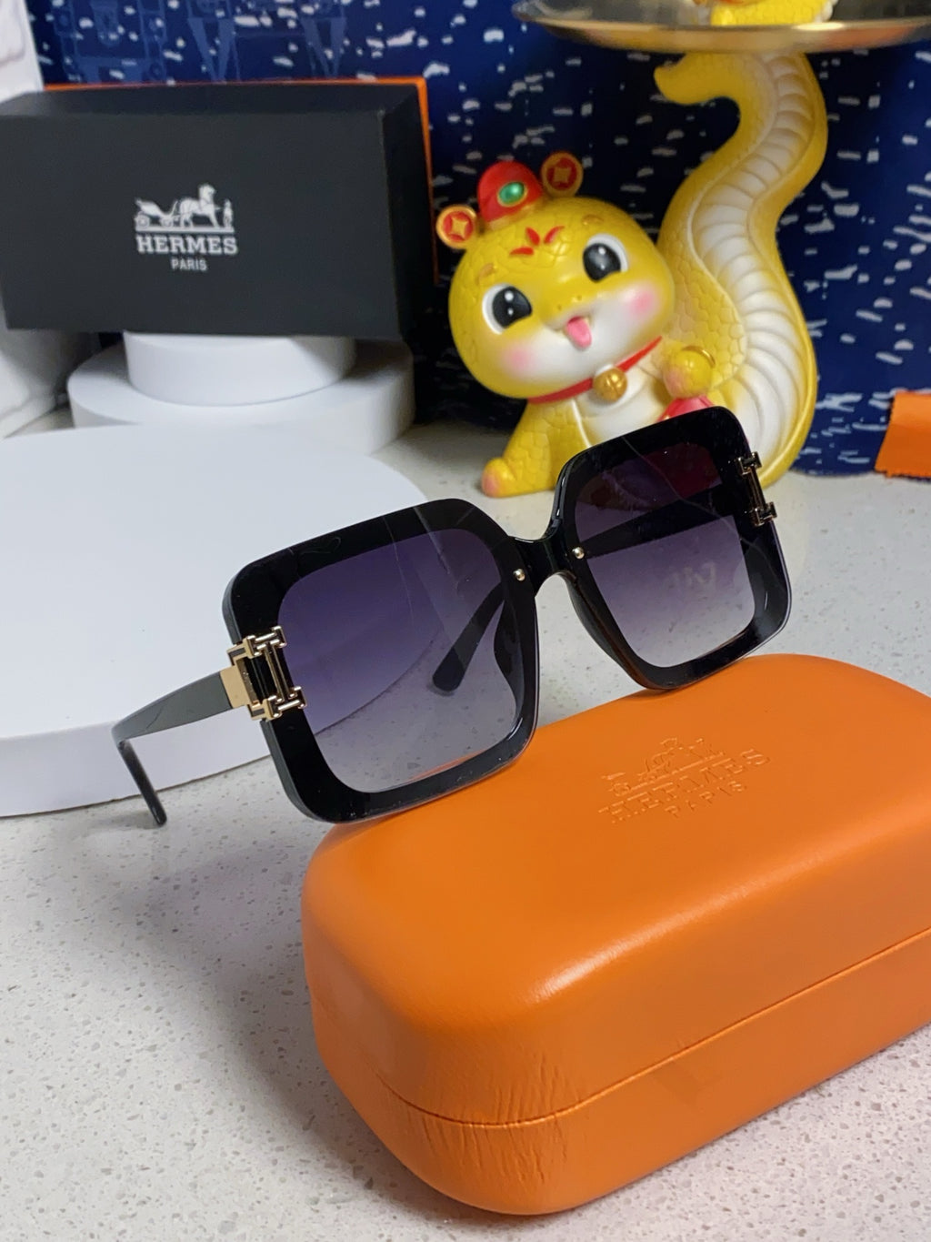 Hermès Square Silver Lens Sunglasses for Men & Women - 450021 - detail image 8