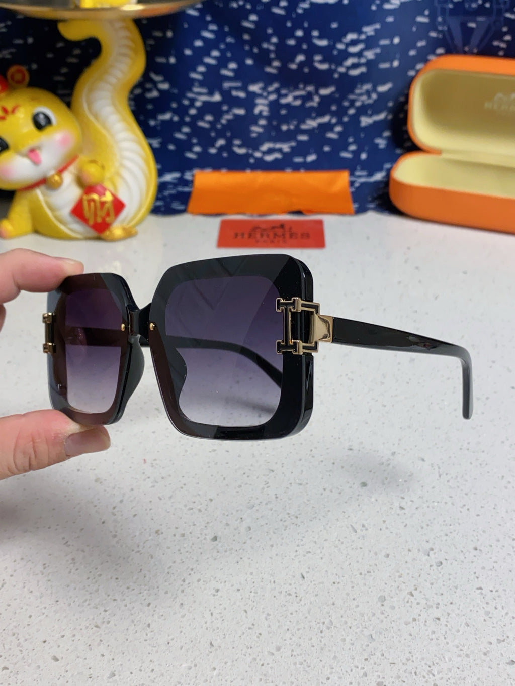 Hermès Square Silver Lens Sunglasses for Men & Women - 416509 - detail image 6