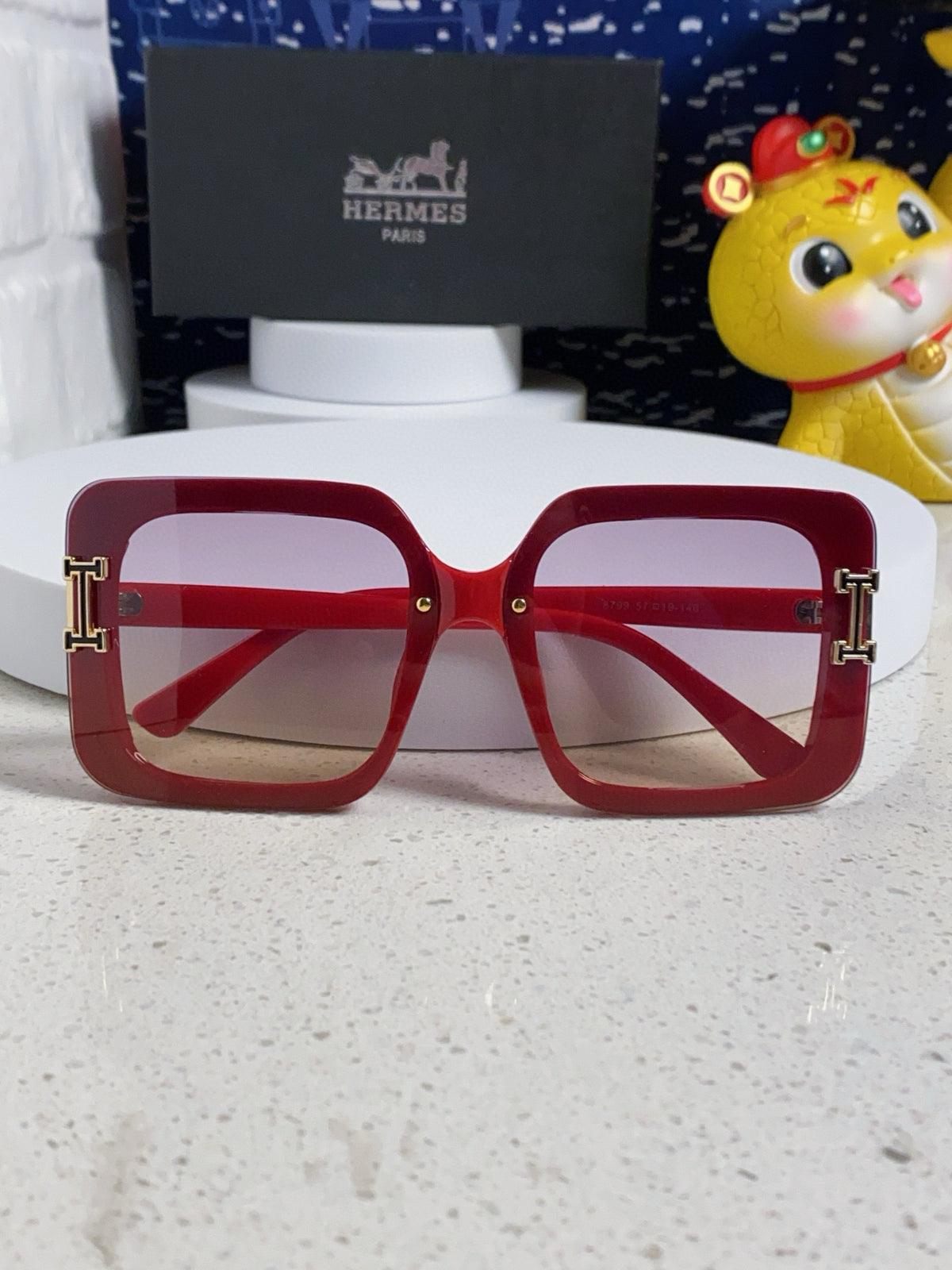 Hermès Square Red Lens Sunglasses for Men & Women - 416507 - detail image 7