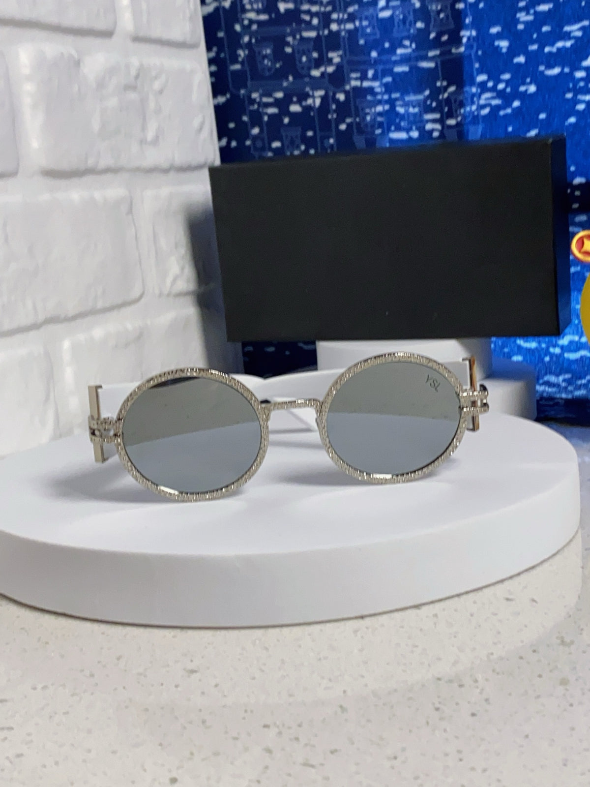 Saint Laurent Metal Round Silver Lens Sunglasses for Men & Women - detail image 2