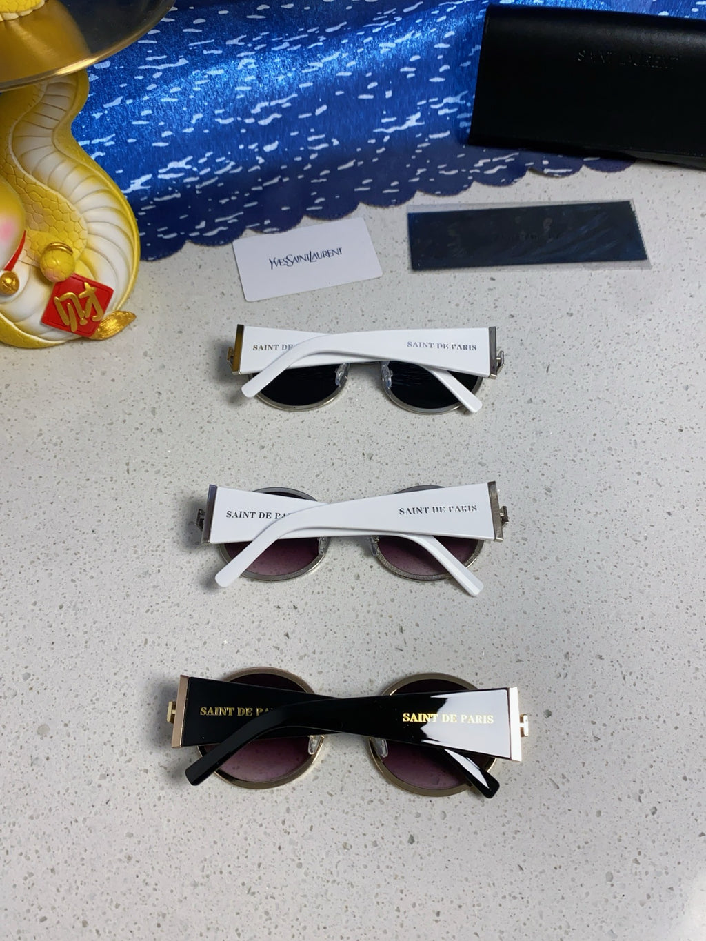 Saint Laurent Metal Round Silver Lens Sunglasses for Men & Women - detail image 11