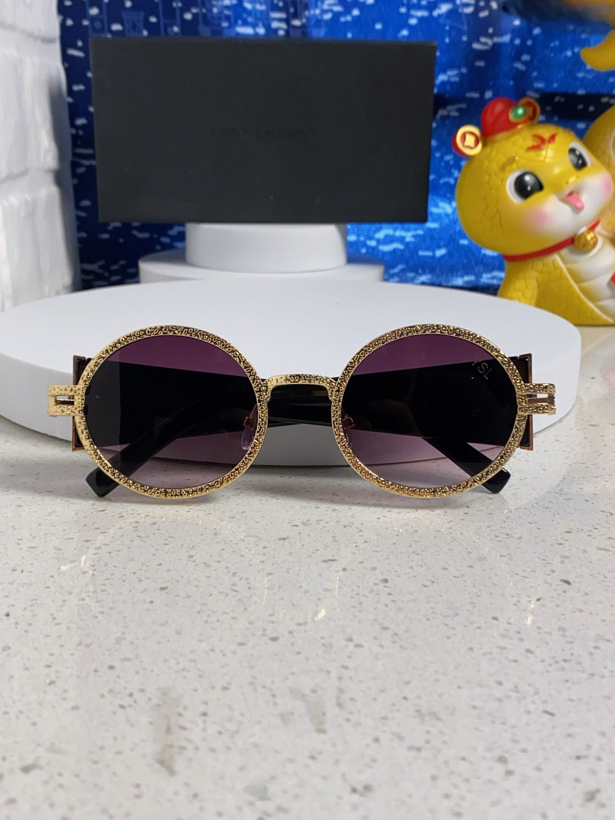 Saint Laurent Metal Round Brown Lens Sunglasses for Men & Women - detail image 9