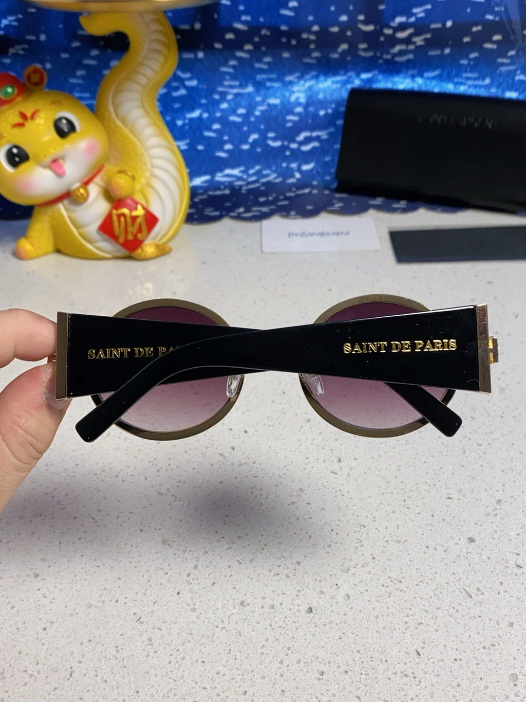 Saint Laurent Metal Round Brown Lens Sunglasses for Men & Women - detail image 5