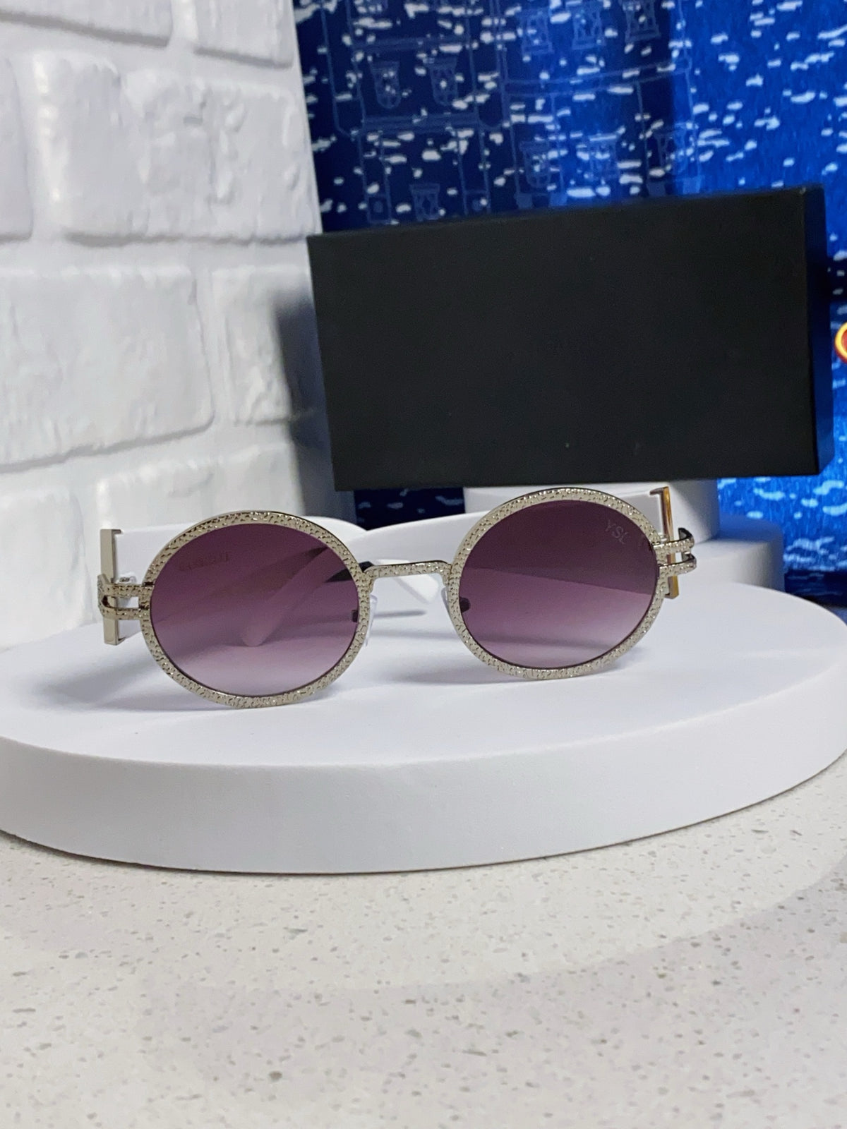 Saint Laurent Metal Round Brown Lens Sunglasses for Men & Women - 449226 - detail image 2