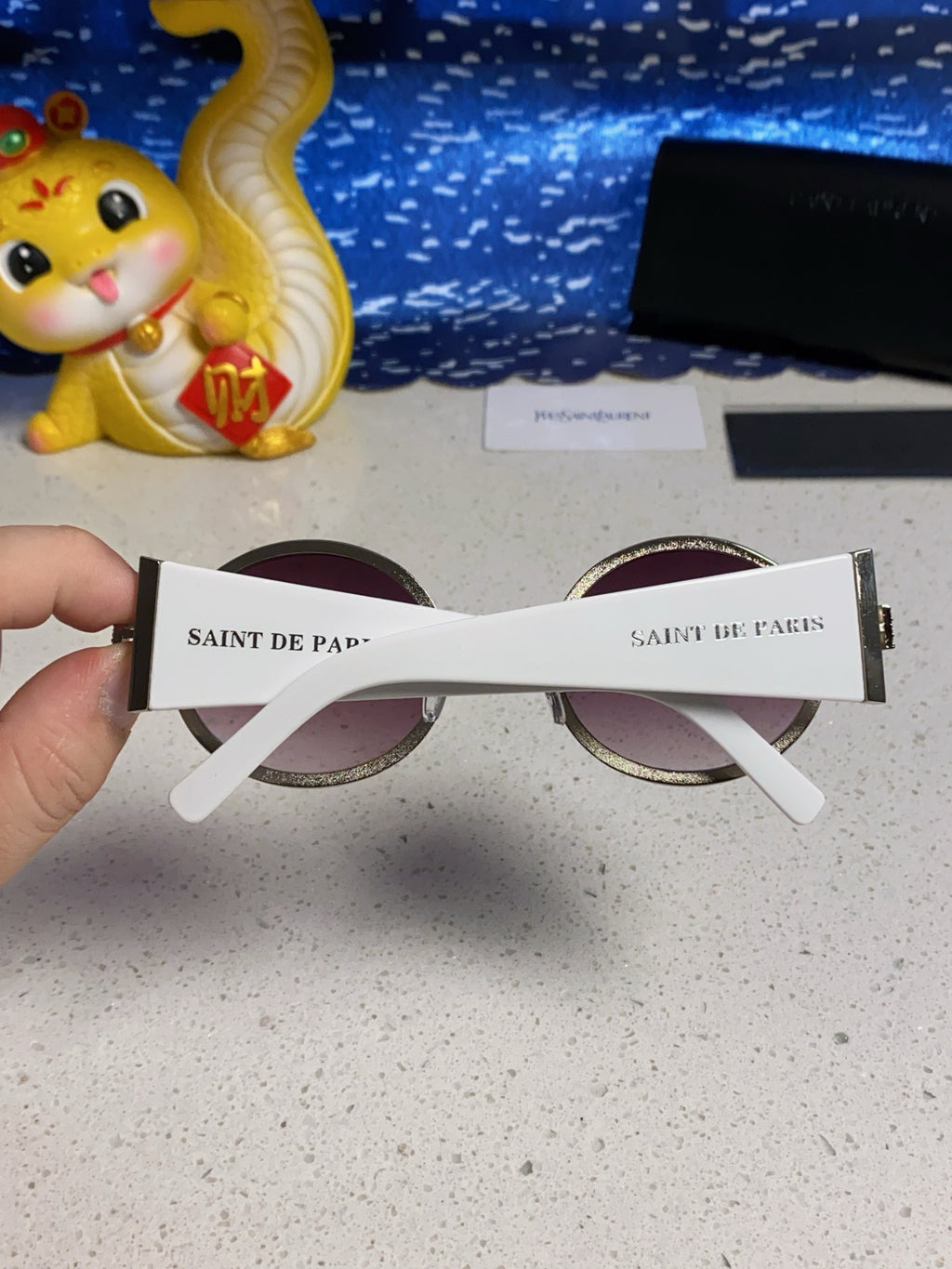 Saint Laurent Metal Round Brown Lens Sunglasses for Men & Women - 449226 - detail image 5
