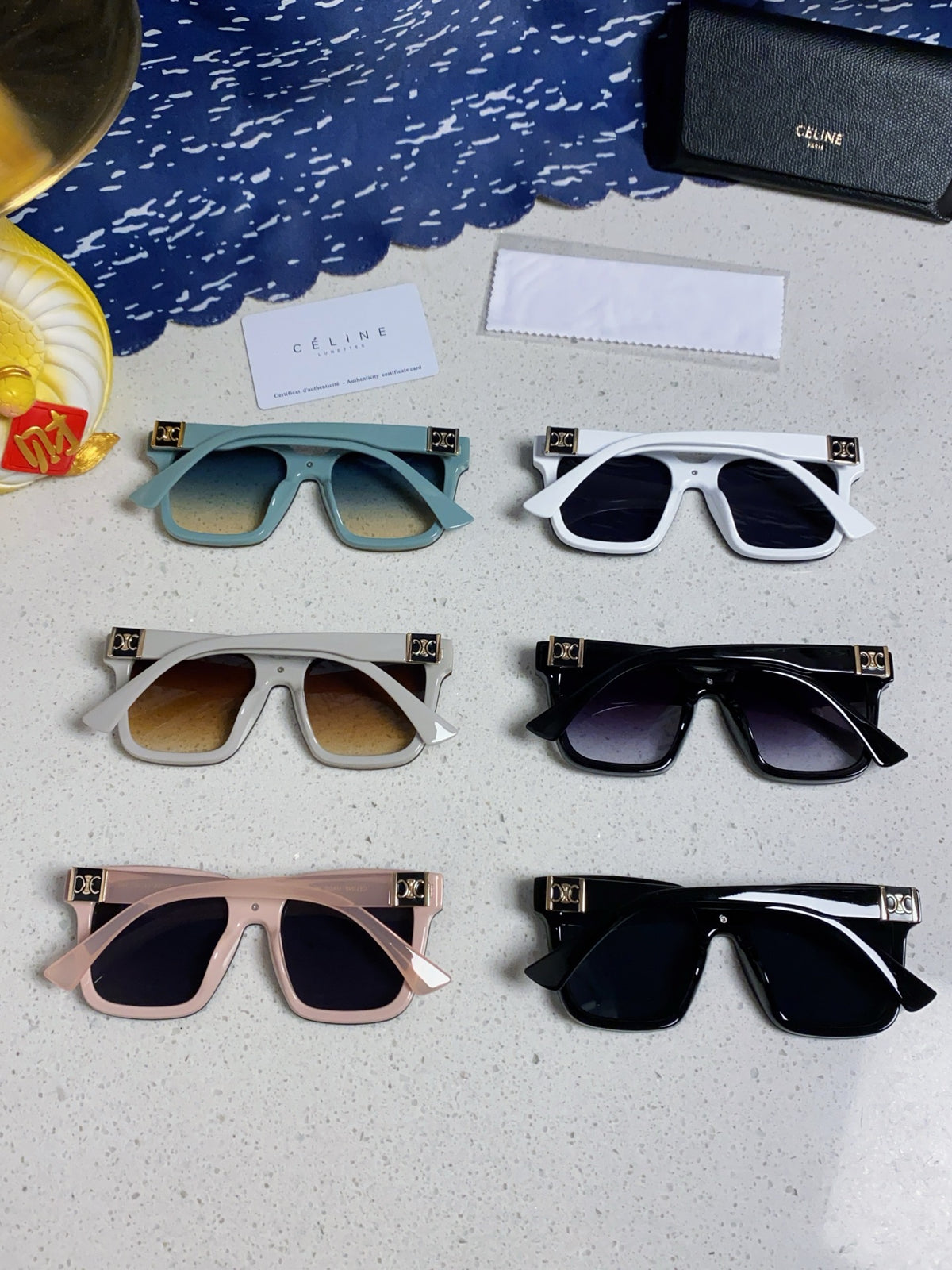 Celine Polarized Square Blue Lens Sunglasses for Men & Women - 449291 - detail image 10