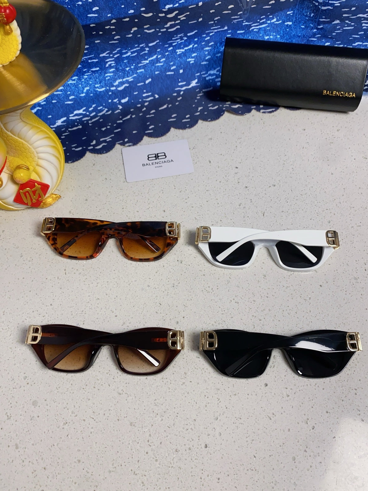 Balenciaga Metal Cat-Eye Silver Lens Sunglasses for Men & Women - detail image 11
