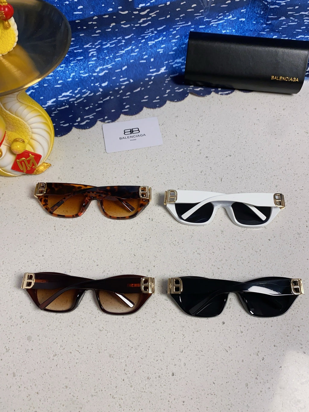 Balenciaga Metal Cat-Eye Brown Lens Sunglasses for Men & Women - detail image 11