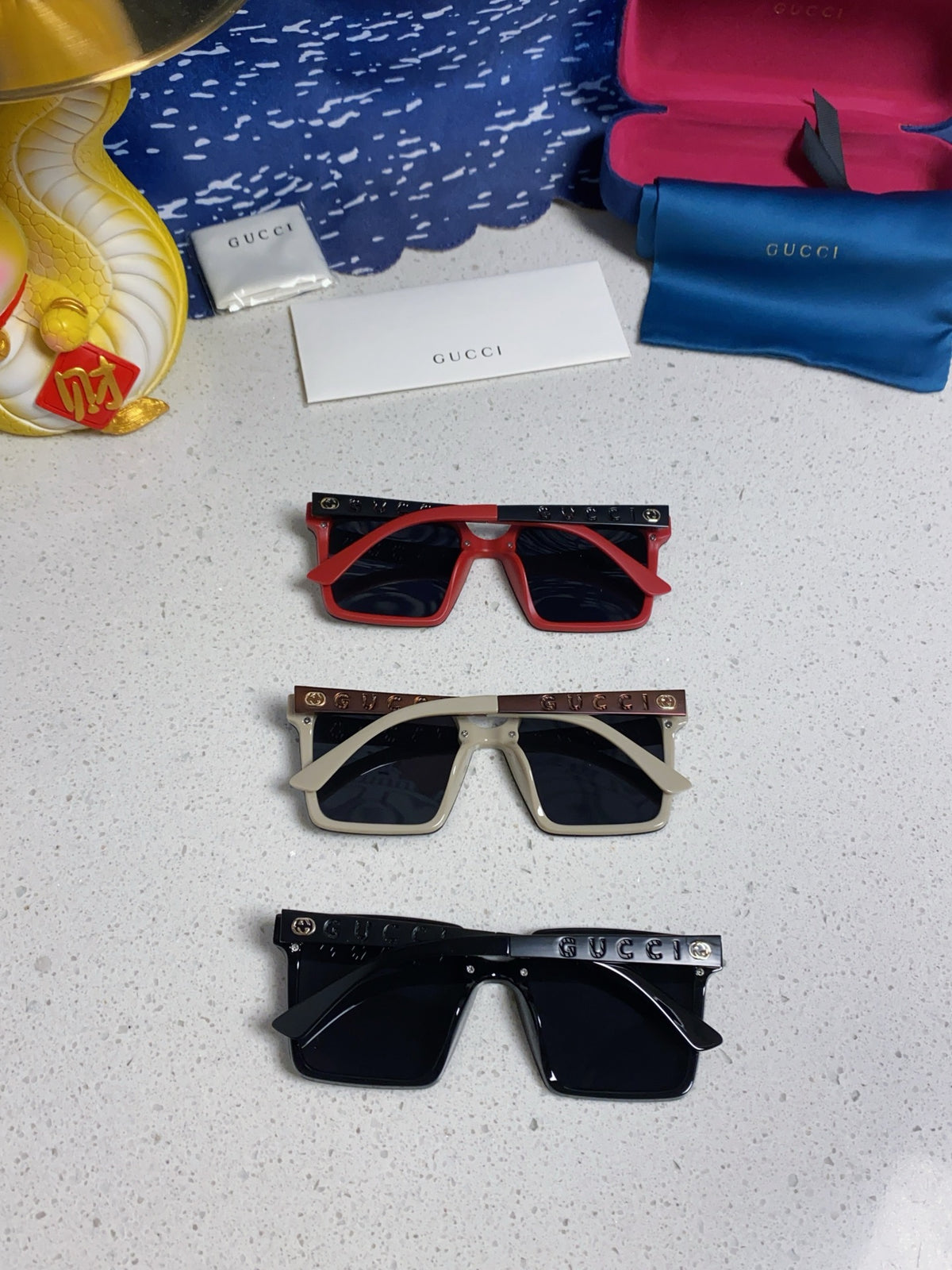 Gucci Polarized Square Silver Lens Sunglasses for Men & Women - 486444 - detail image 11
