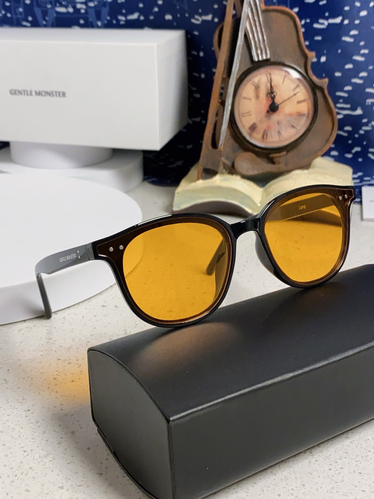 Gentle Monster LANG Square Orange Lens Sunglasses for Men & Women - detail image 11